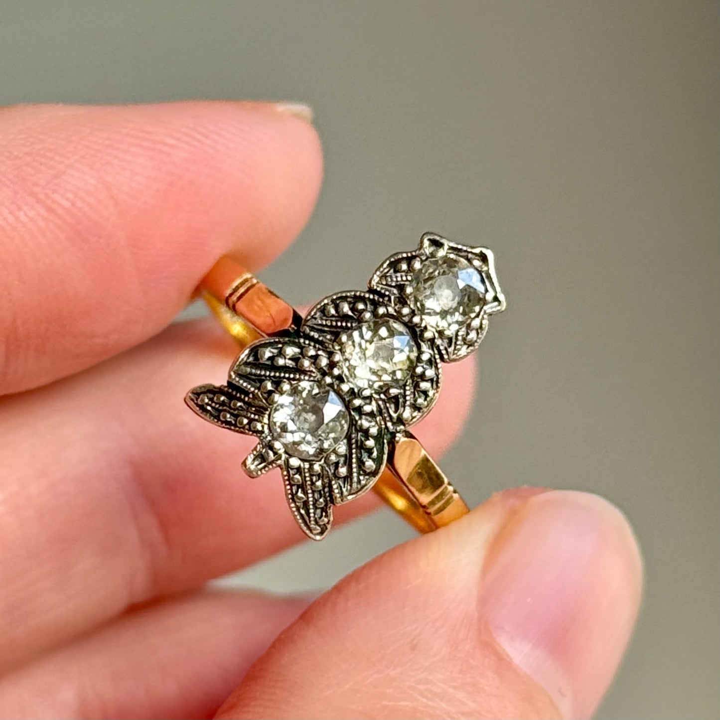 Antique Victorian Diamond Arrow Ring; Circa 1880