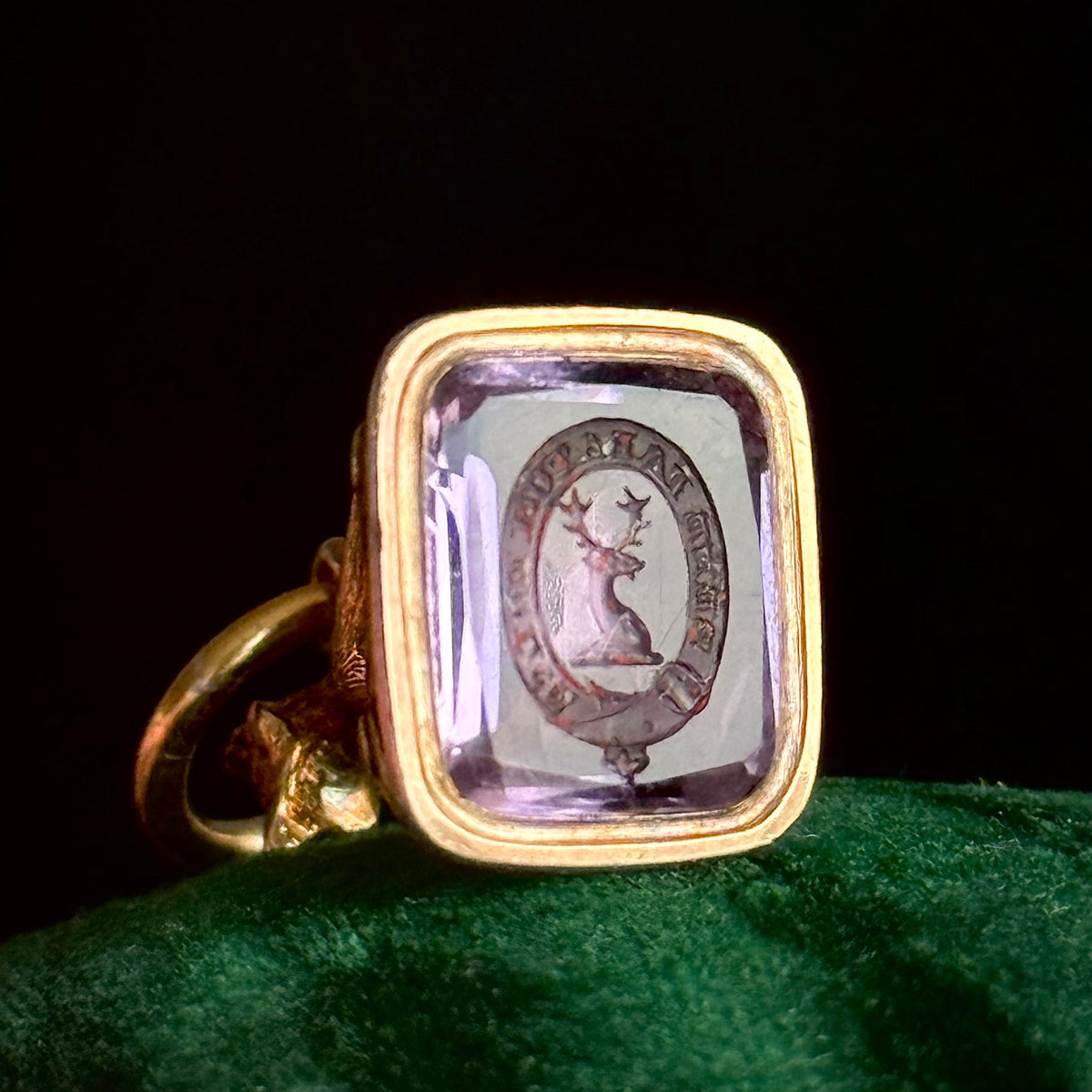 Georgian Amethyst Scottish Fox Intaglio Fob; Circa 1830