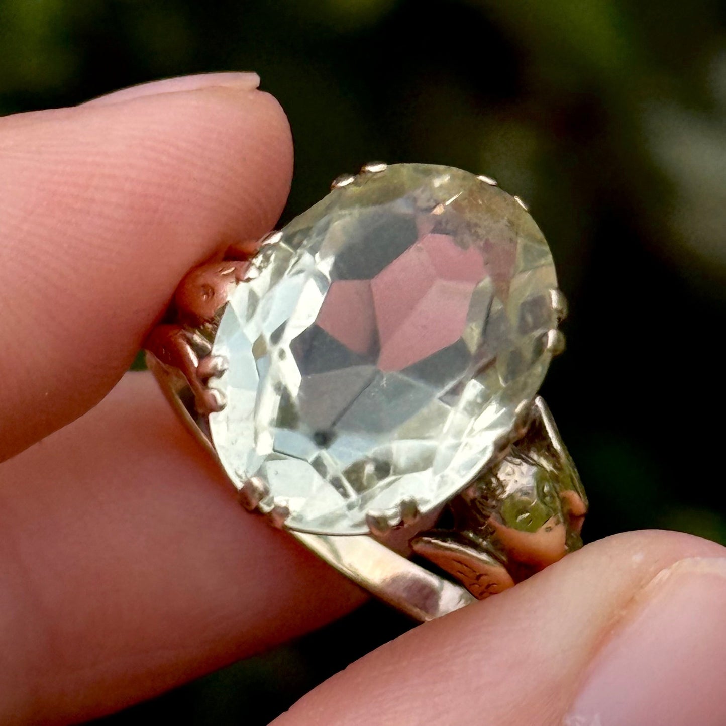 Vintage Citrine Angel Ring in 9 Carat Gold