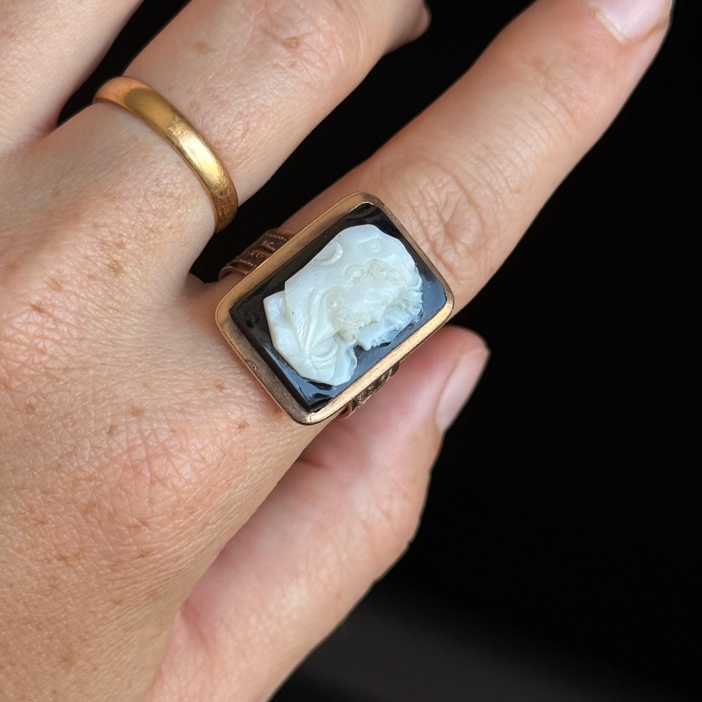 Antique Hercules and Omphale Ring; Circa 1895