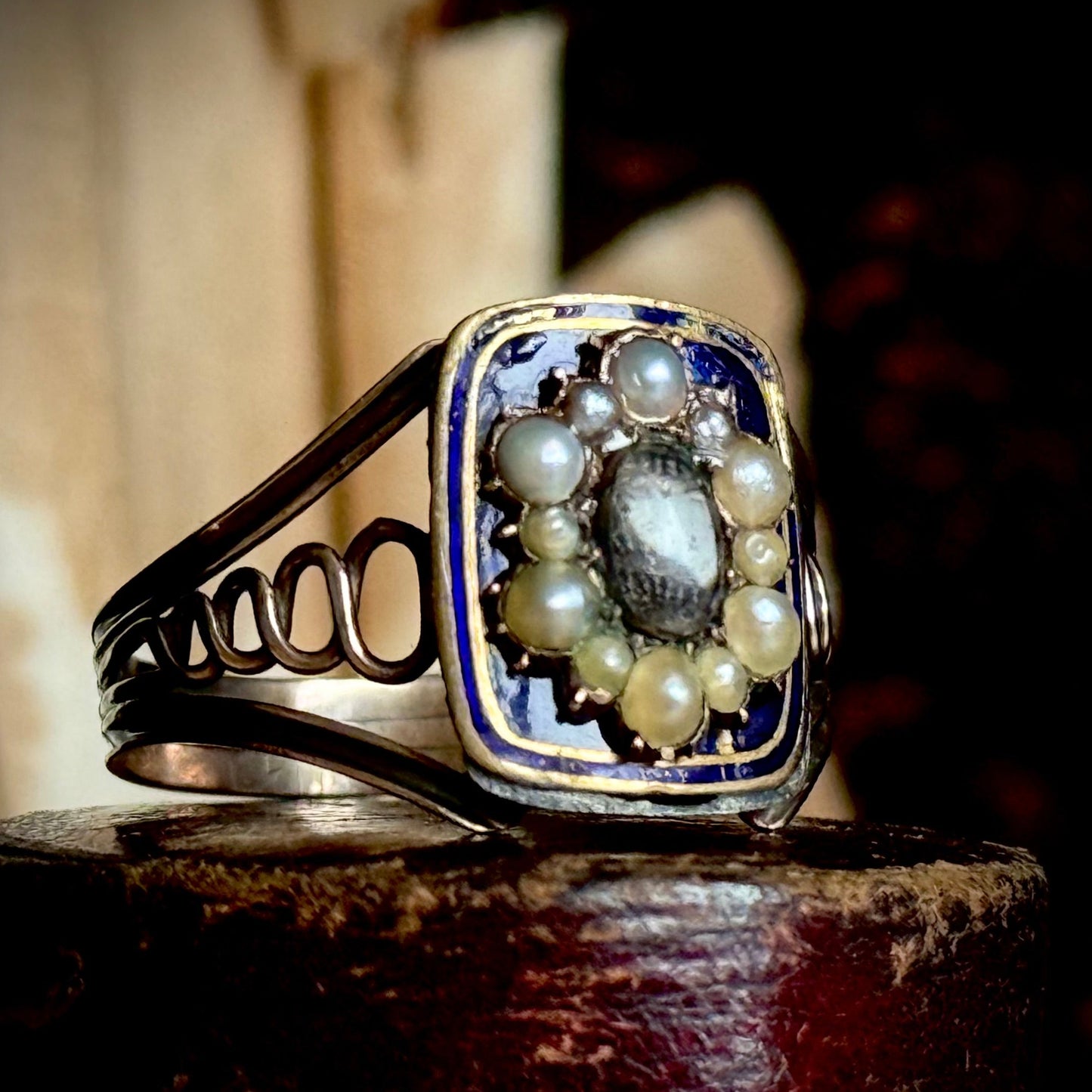 Antique Georgian Mourning Ring in 9 Carat Gold