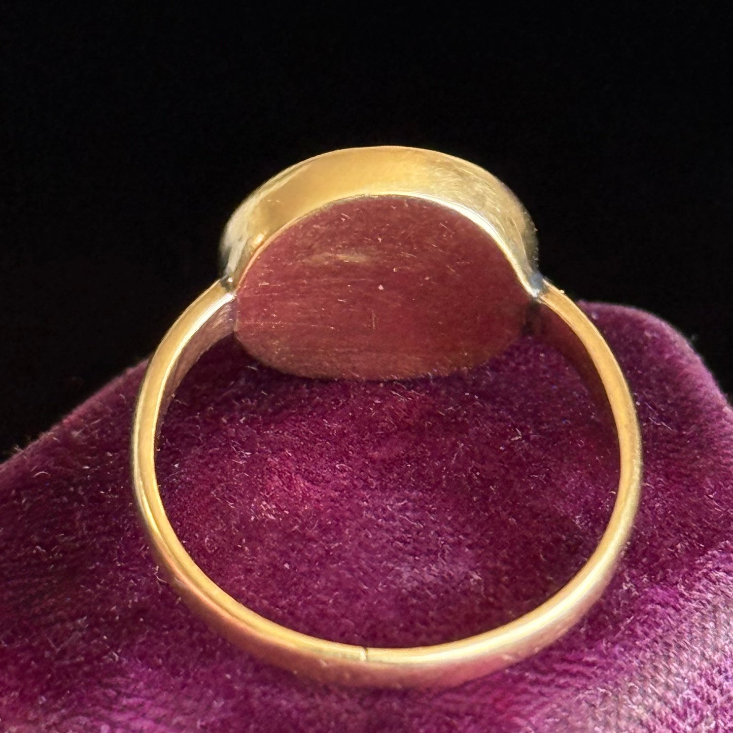 Antique Curio Intaglio Crown Ring; Circa 1920