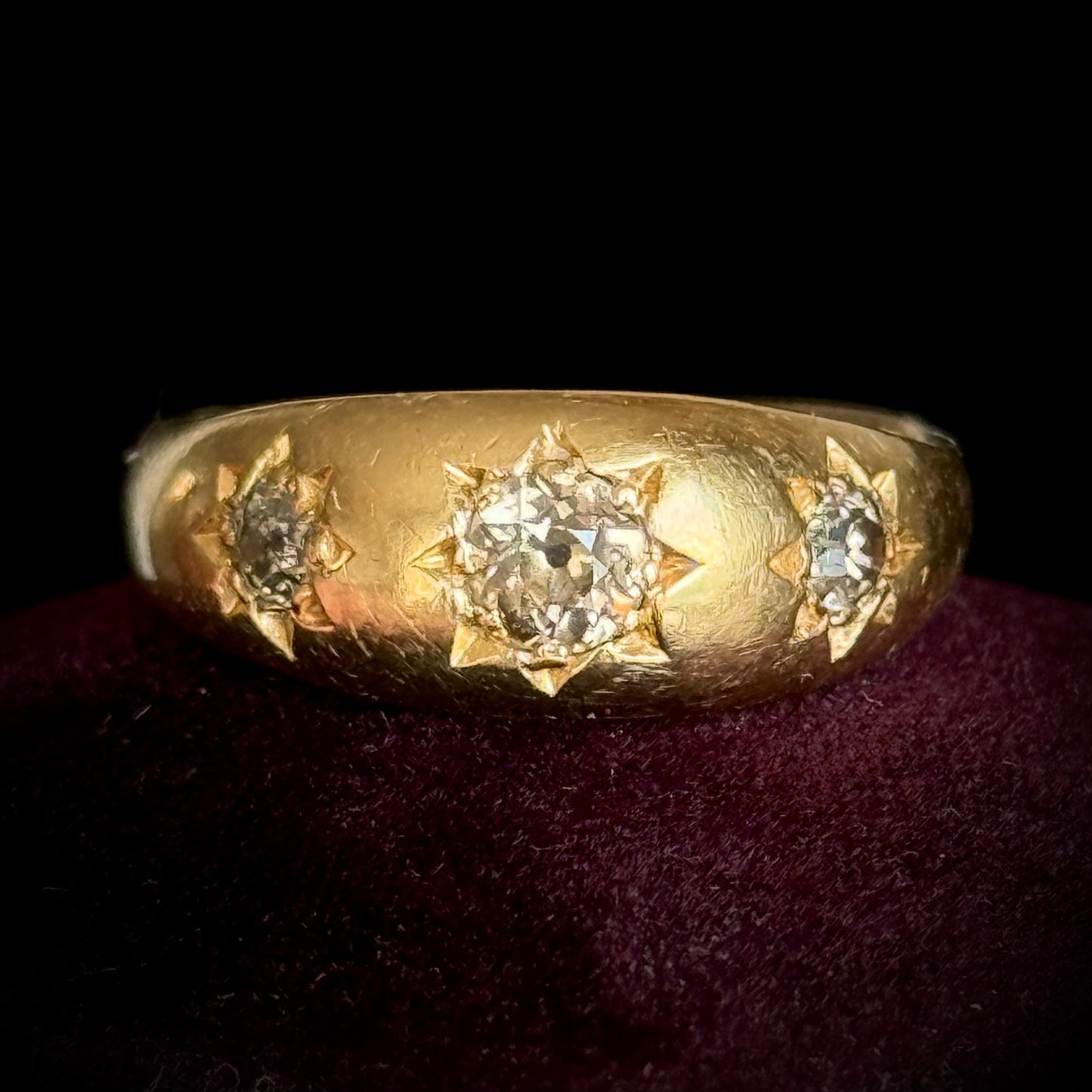 Antique Victorian Diamond Ring in 18 Carat Gold; Circa 1880