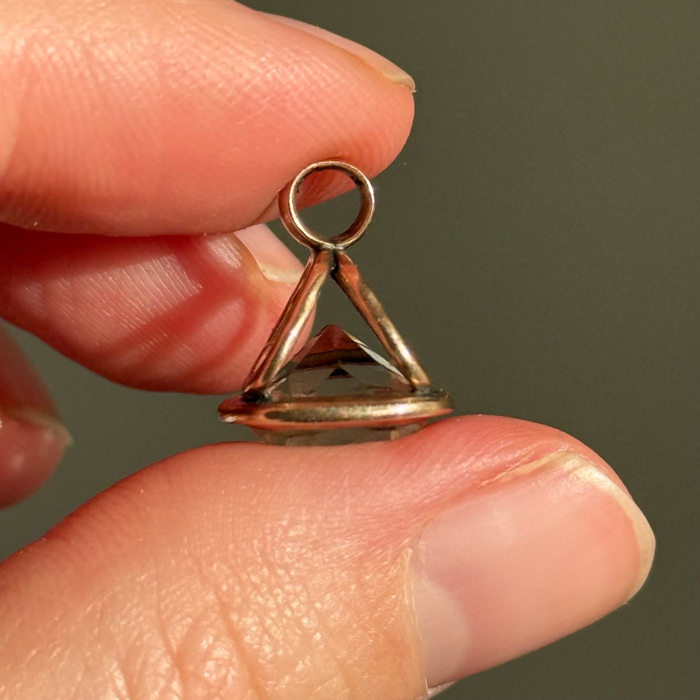 Antique Quartz Intaglio Fob in 9 Carat Gold; Circa 1860