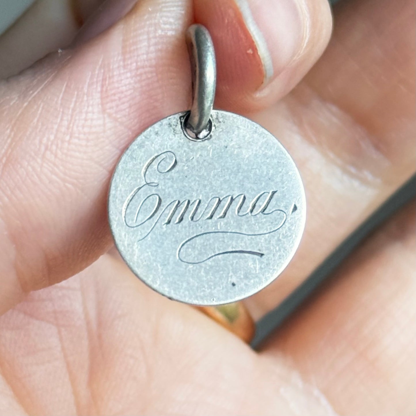 Victorian Love Token 'Emma' Coin Pendant; Circa 1860
