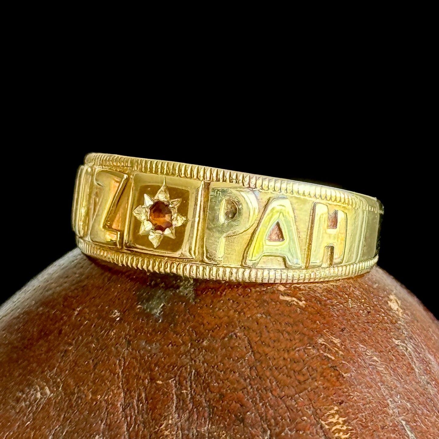 Antique Victorian Garnet Mizpah Ring