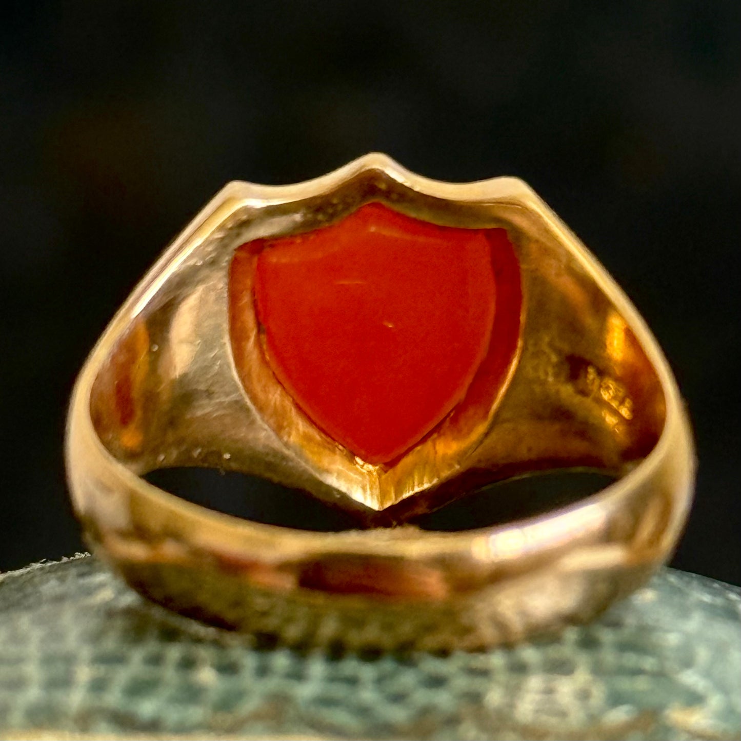 Antique Edwardian Shield Signet Ring; Circa 1909