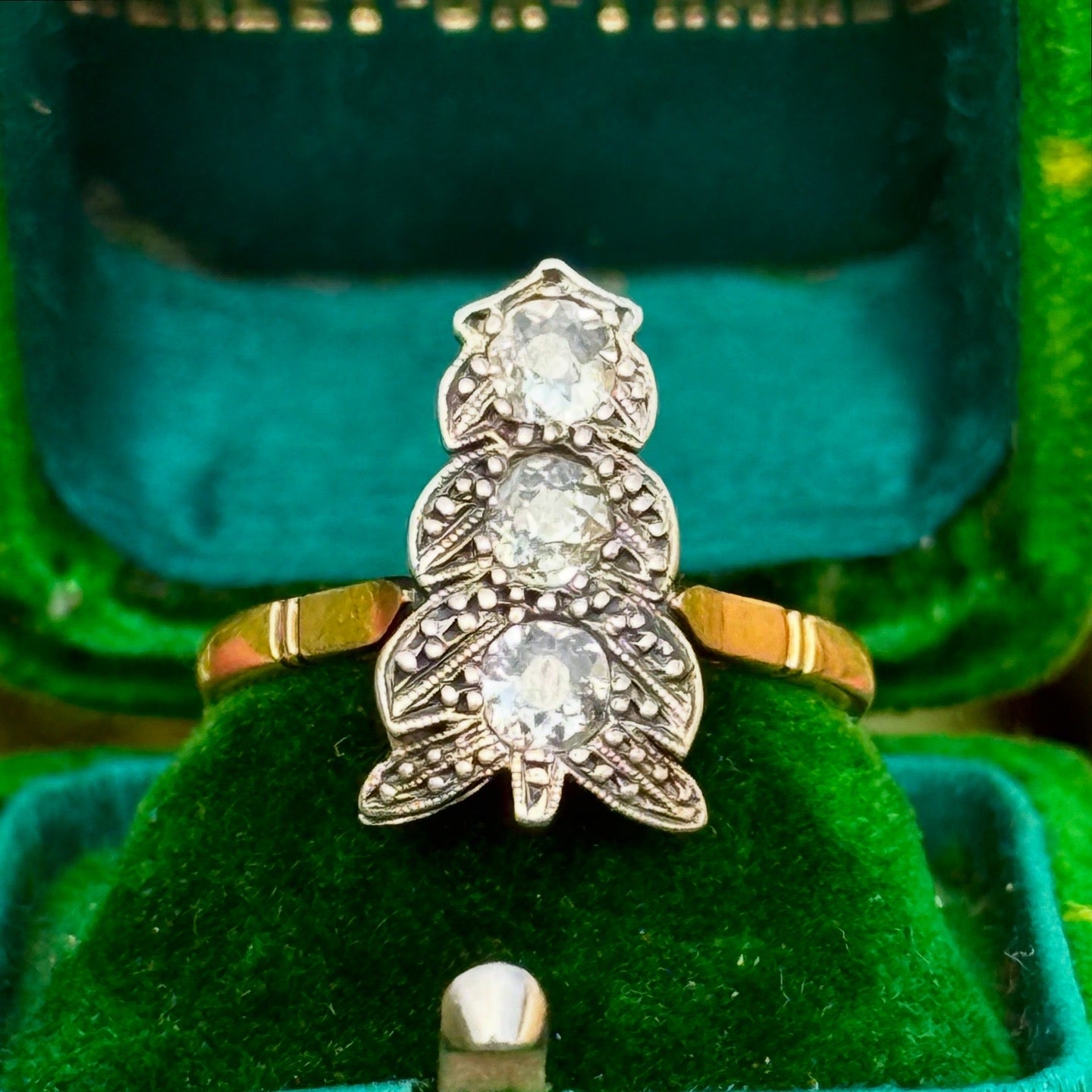 Antique Victorian Diamond Arrow Ring; Circa 1880