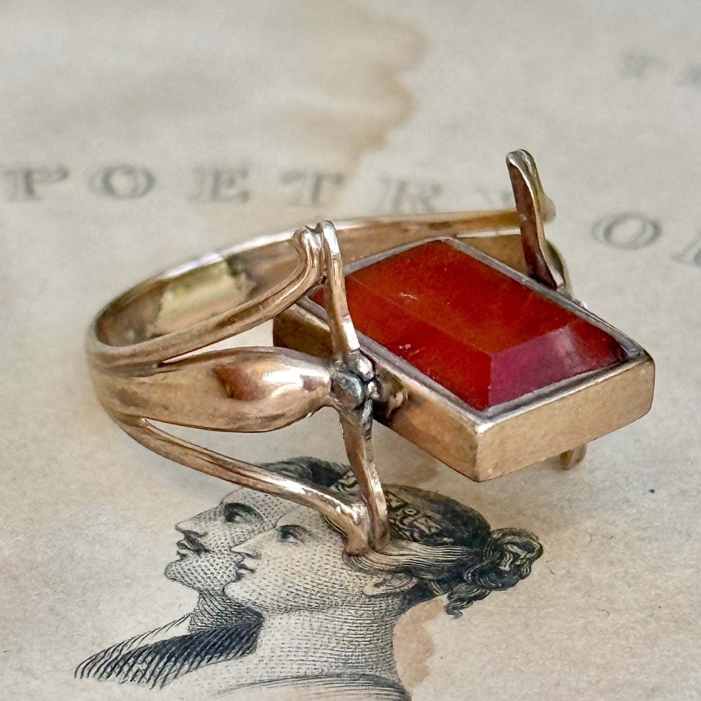 Antique Georgian Mourning Swivel Ring; Circa 1830