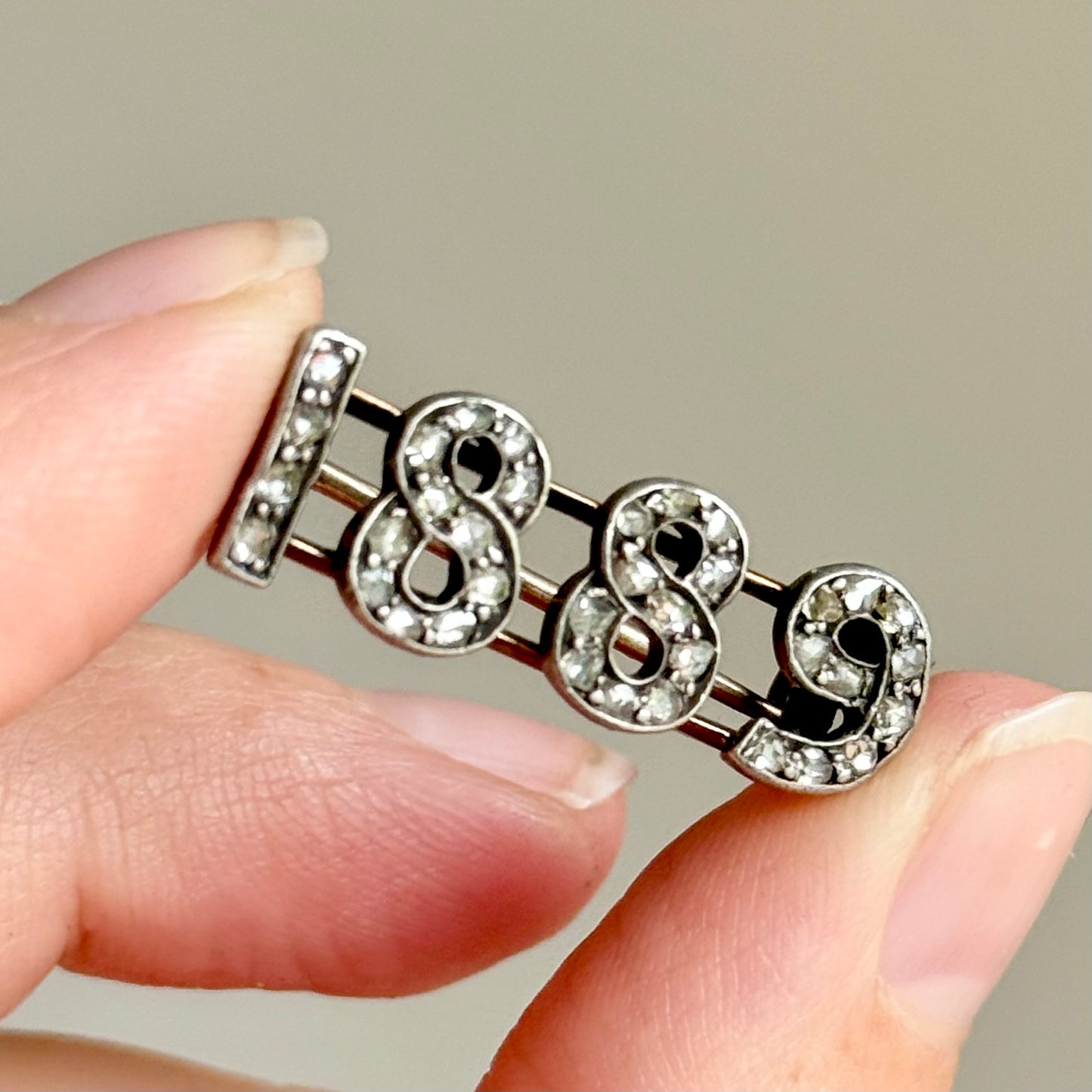 Victorian Diamond Brooch in 9 Carat Gold; Circa 1889