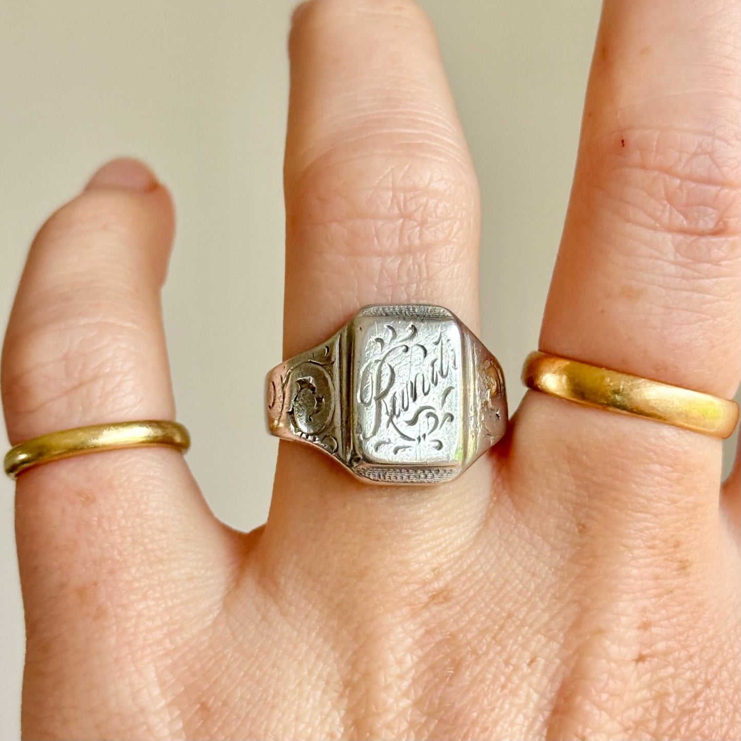 Antique Randi Signet Ring in Sterling Silver