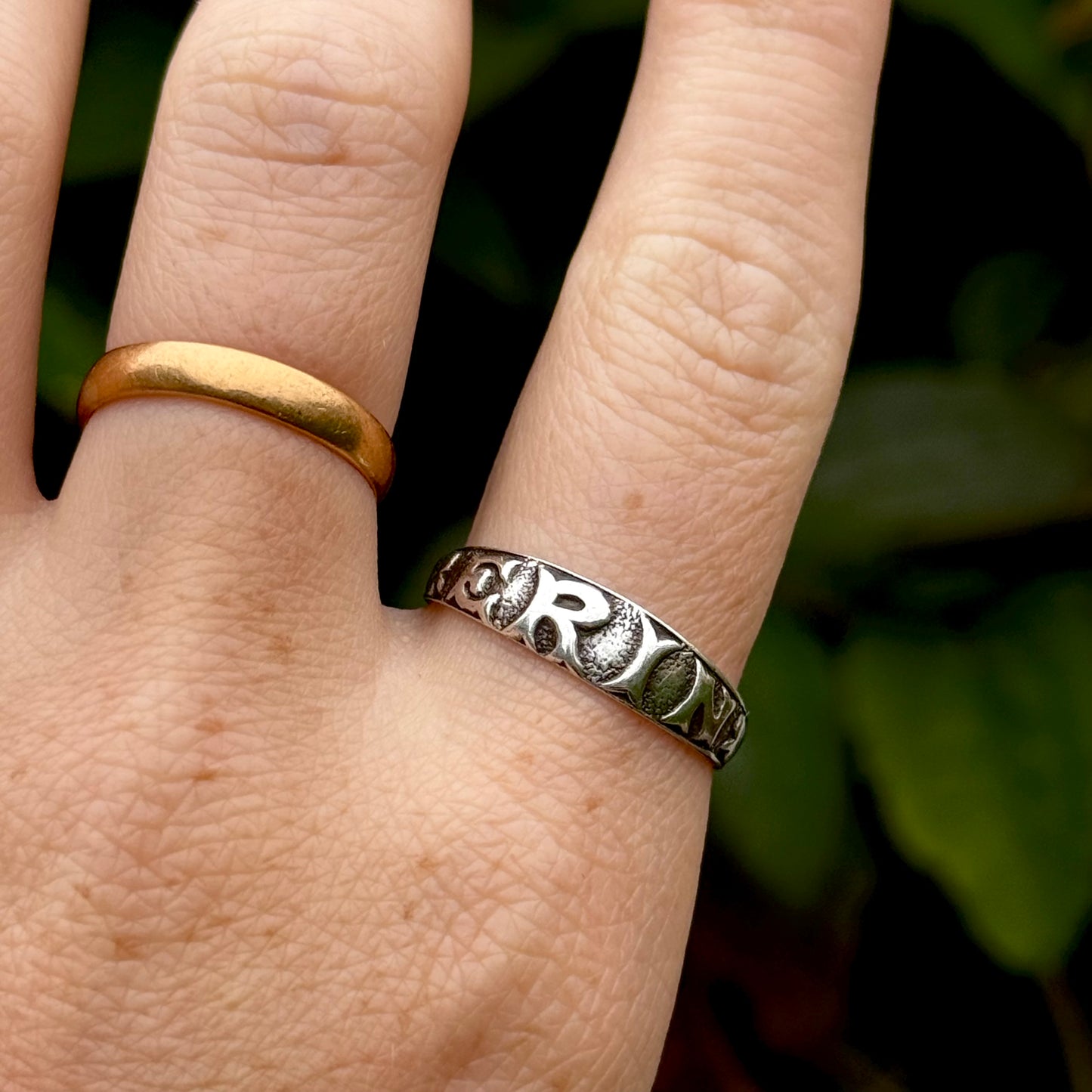 Edwardian ‘ERIN' Ring in Sterling Silver; Circa 1909