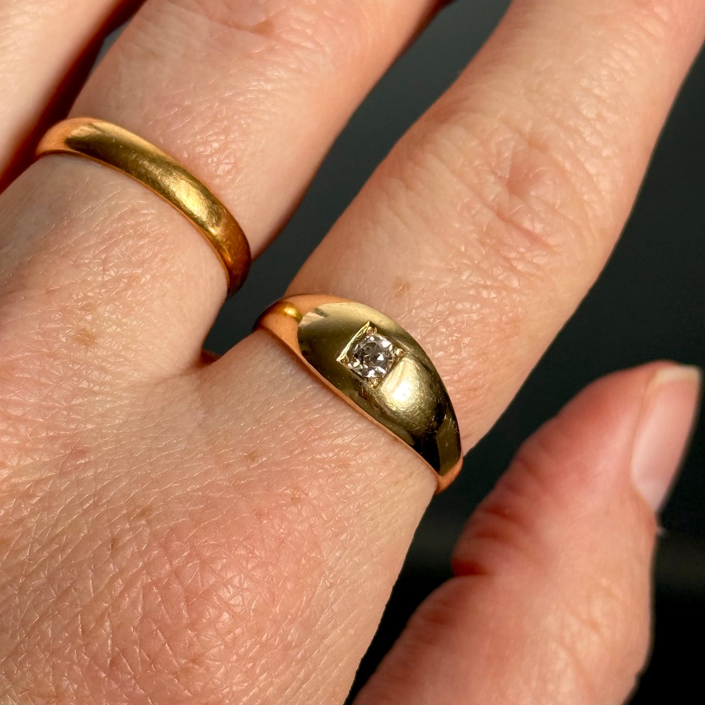Antique Victorian Old Cut Diamond Ring in 18 Carat Gold