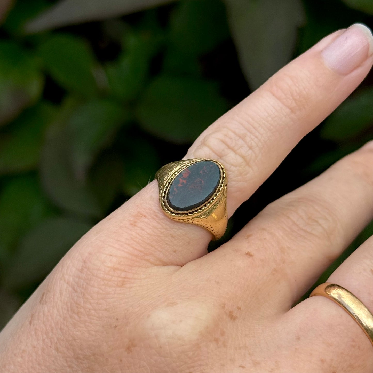 Antique Clogau Gold Bloodstone Signet Ring with Provenance to J. Chatwin