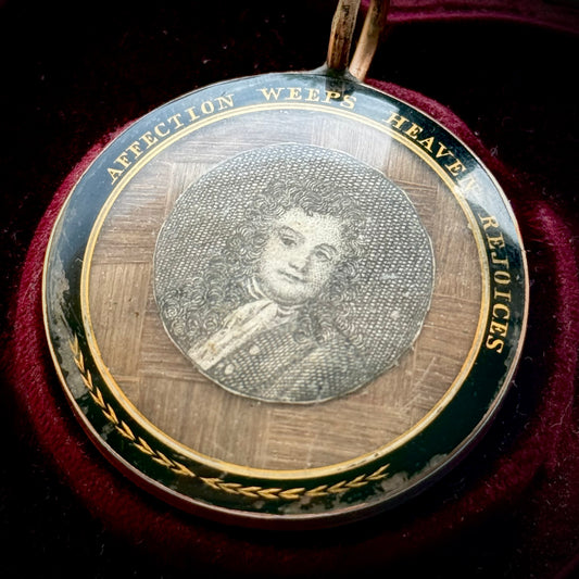 Georgian Mourning Hair Work Pendant; Circa 1810 (Copy)