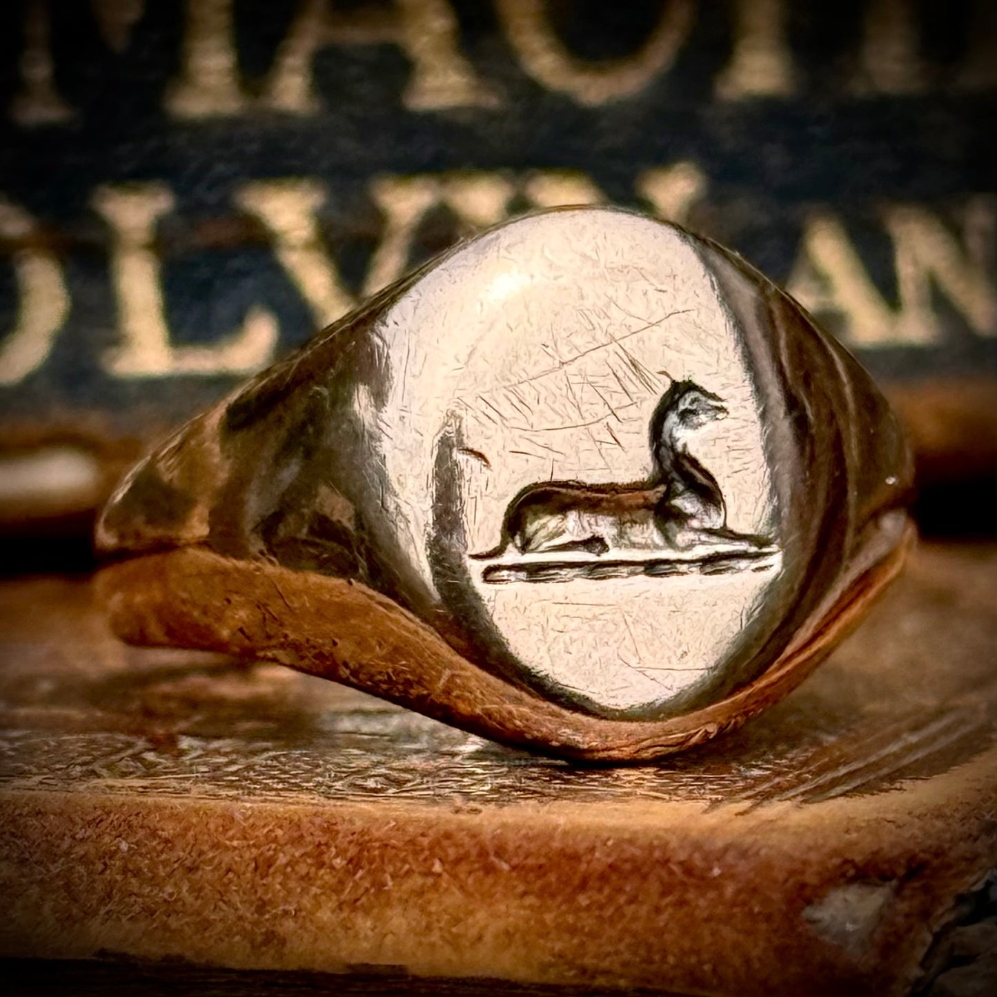 Vintage Heraldic Signet Ring in 9 Carat Rose Gold