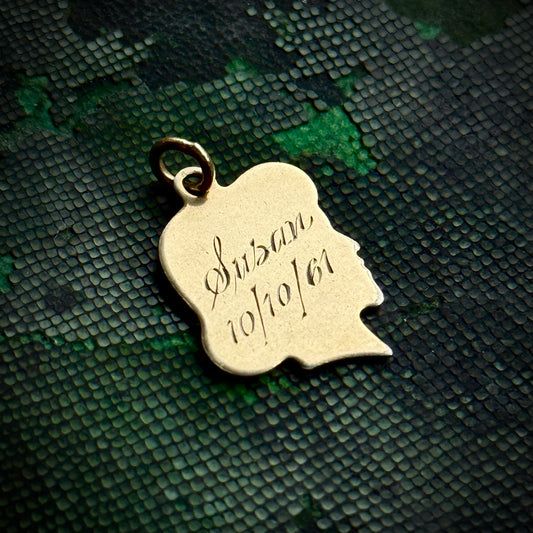 Vintage Profile 'Susan' Pendant Token