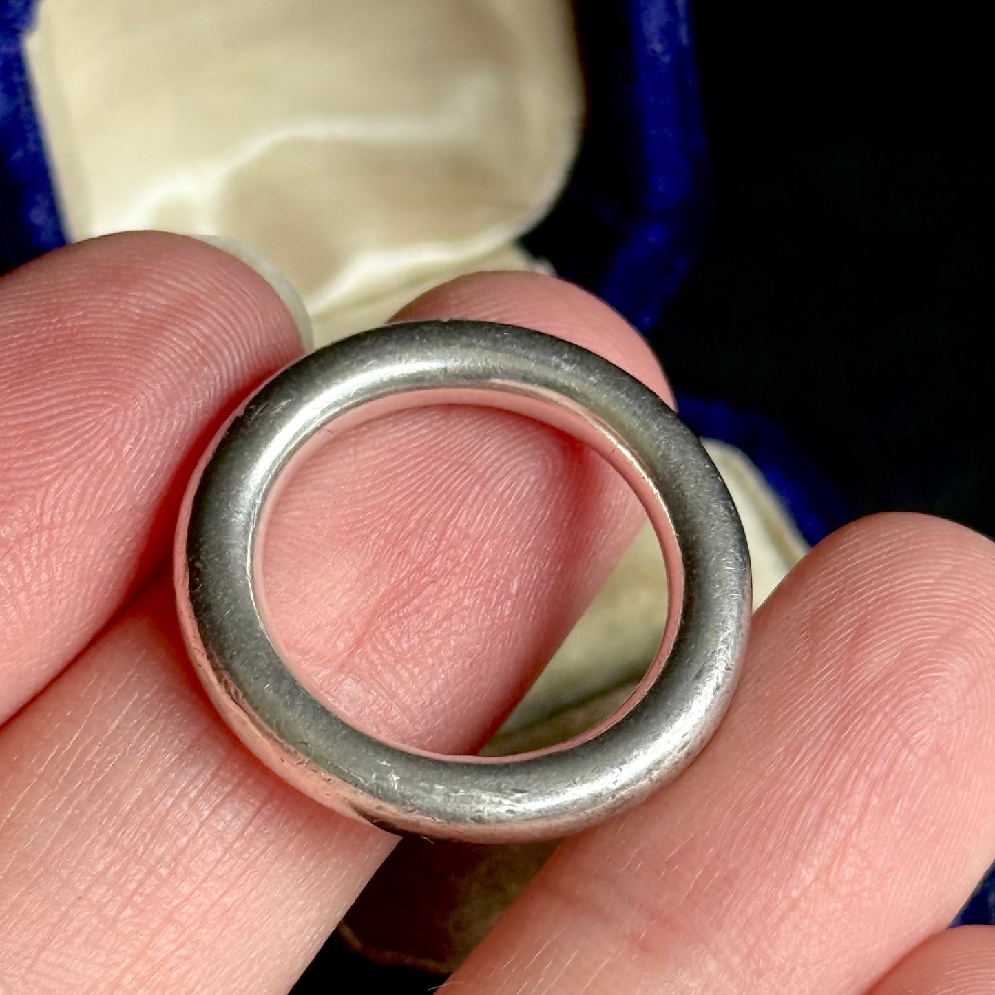 Vintage Donut Heavy Sterling Silver Ring