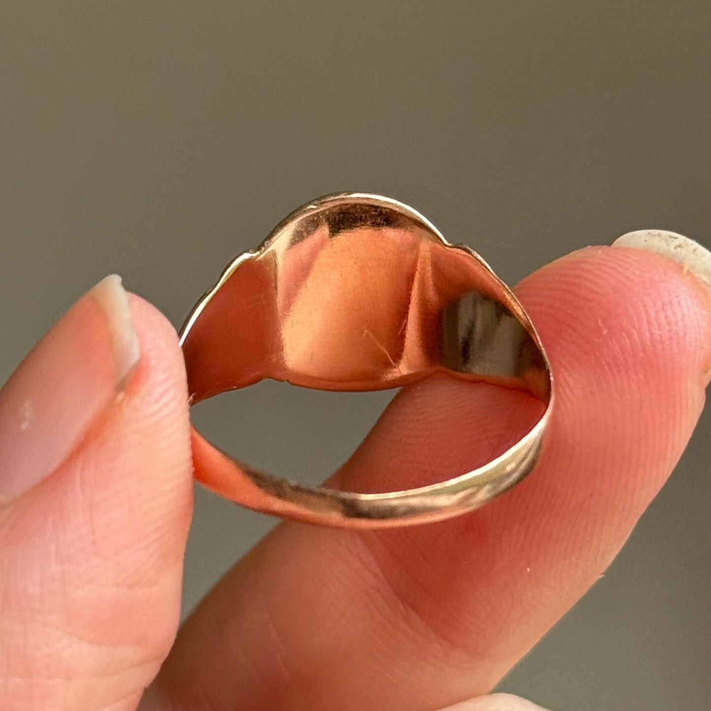 Antique Unicorn Signet Ring in 9 Carat Rose Gold; Circa 1917