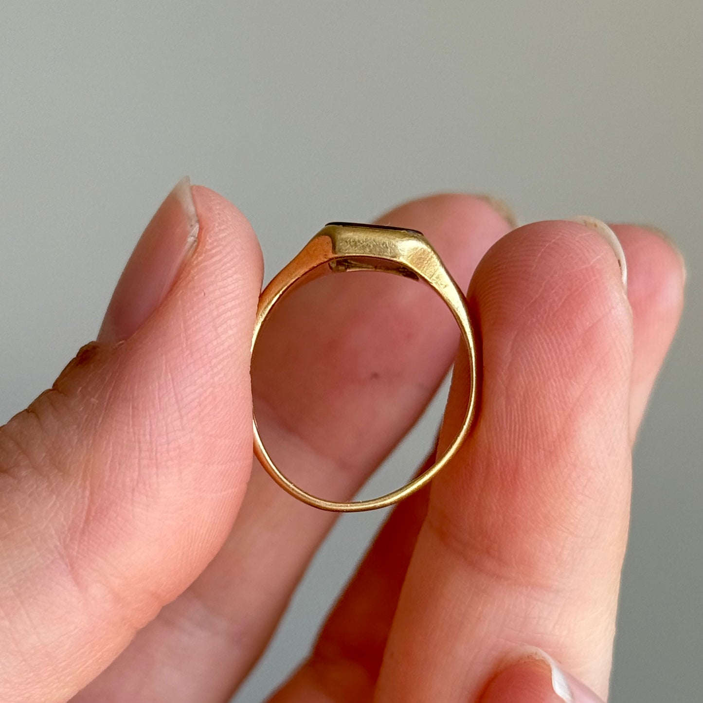 Antique Victorian Deakin & Francis Bloodstone Mourning Signet Ring