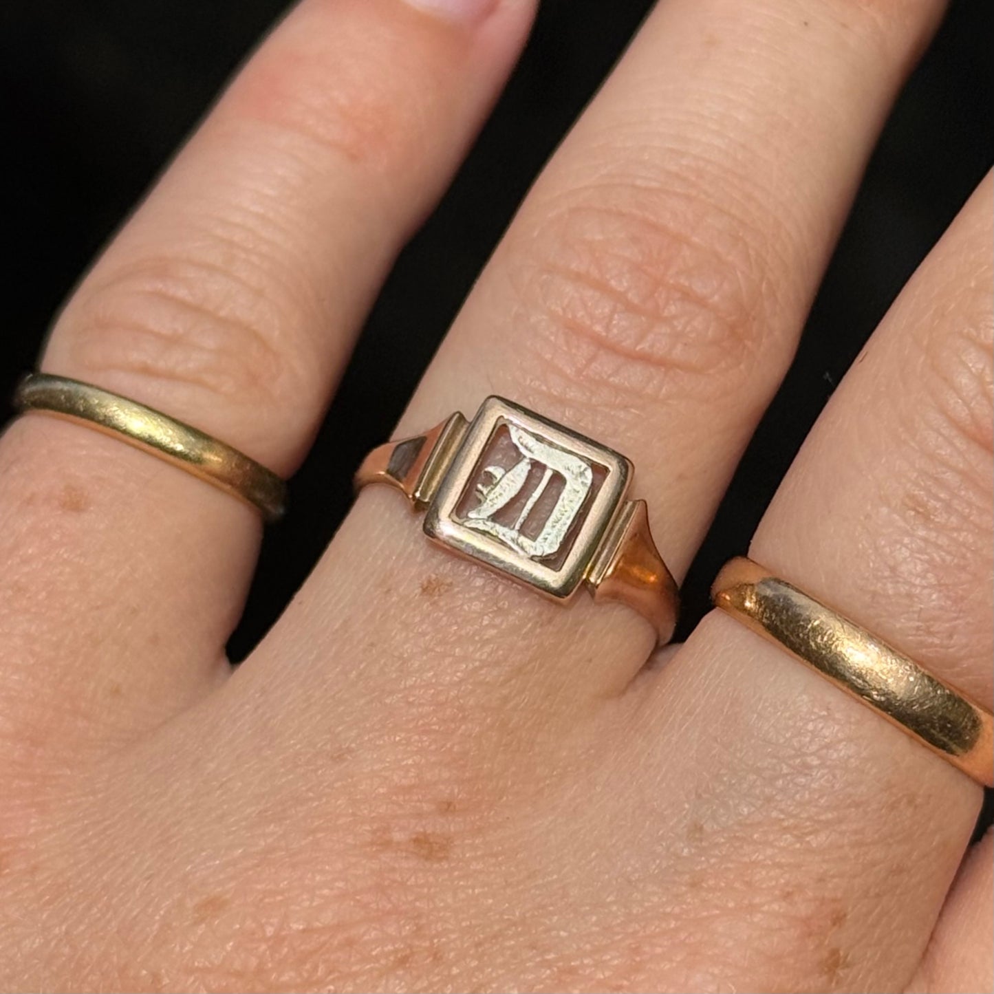 Antique Monogram 'D' Signet Ring; circa 1926