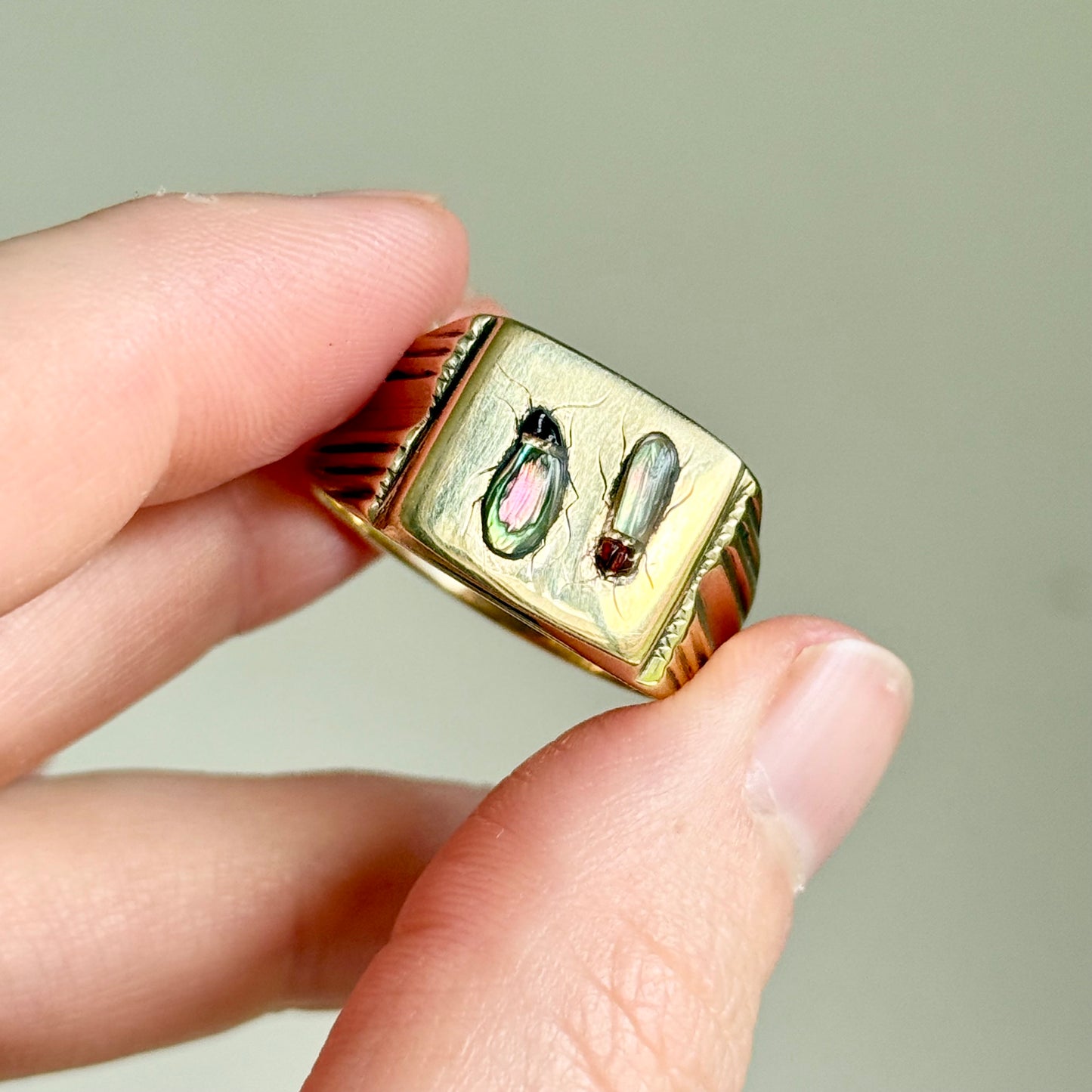 Shibayama Insect Inlay Ring