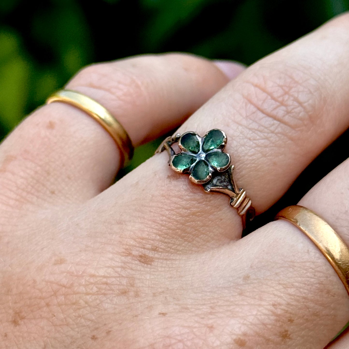 Antique Victorian Paste Pansy Ring