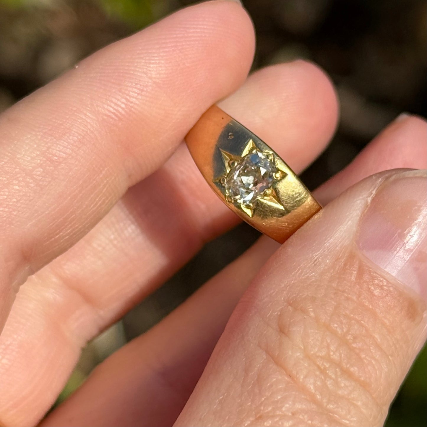 Victorian Oval Old Cut Ring in 18 Carat Gold; Circa 1880