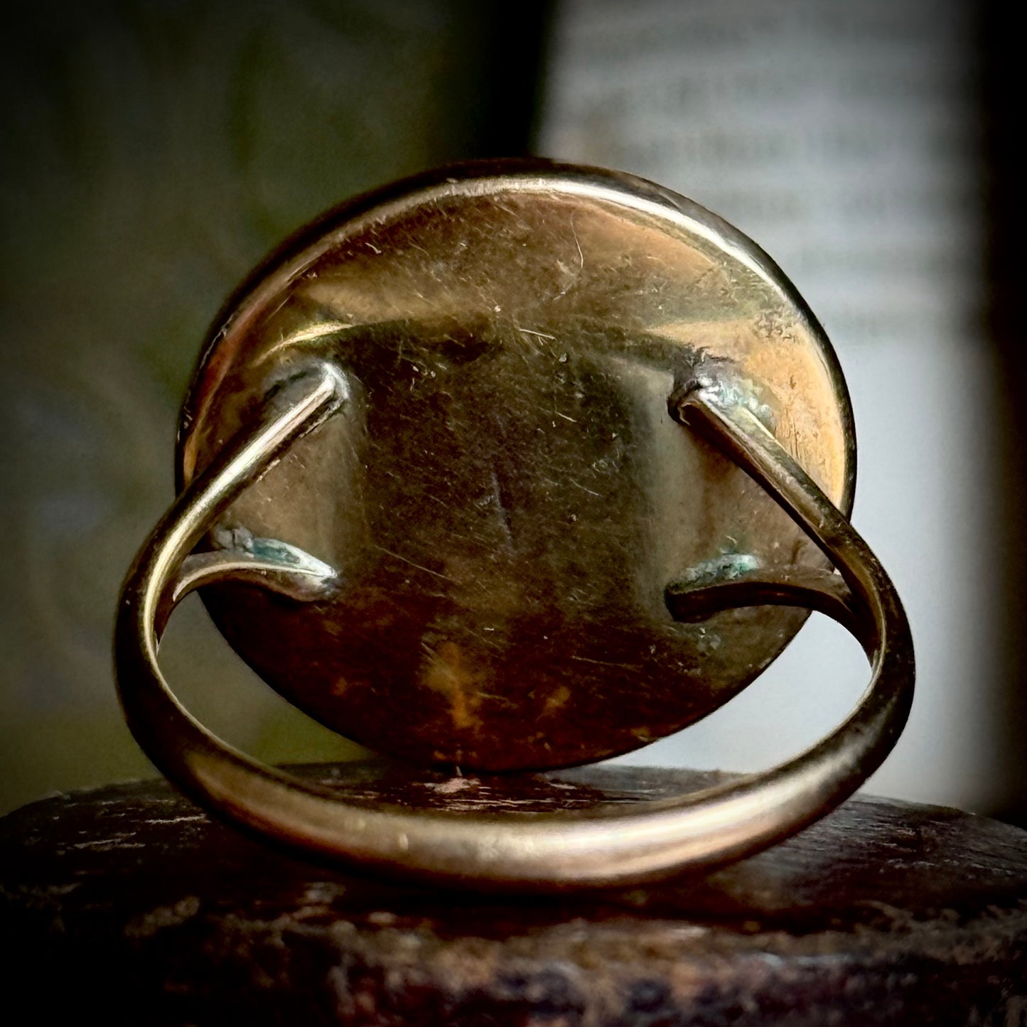 Antique Victorian Essex Crystal Reverse Painted Pinscher Dog Ring, circa 1880