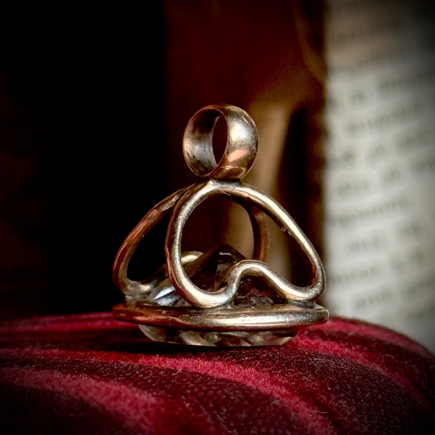 Antique Quartz Intaglio Fob in 9 Carat Gold; Circa 1860