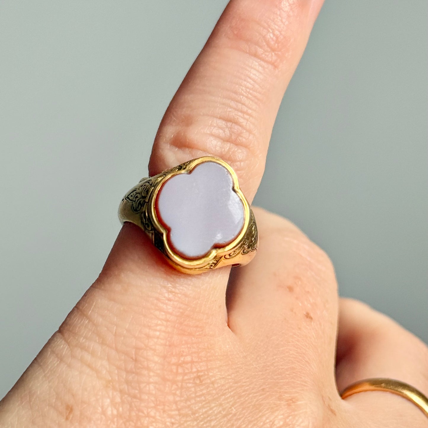Victorian Locket Signet Ring in 9 Carat Gold; Circa 1880