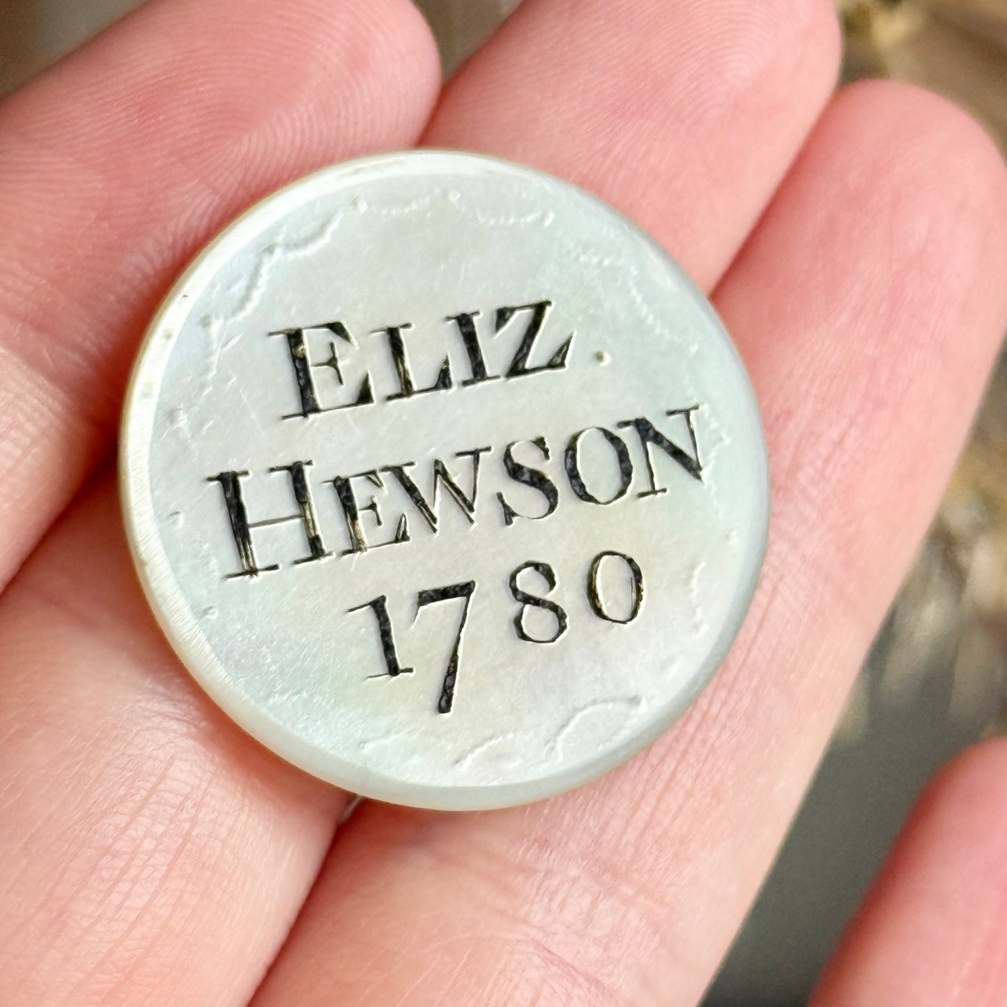 Georgian Mother of Pearl Love Token; Circa 1780