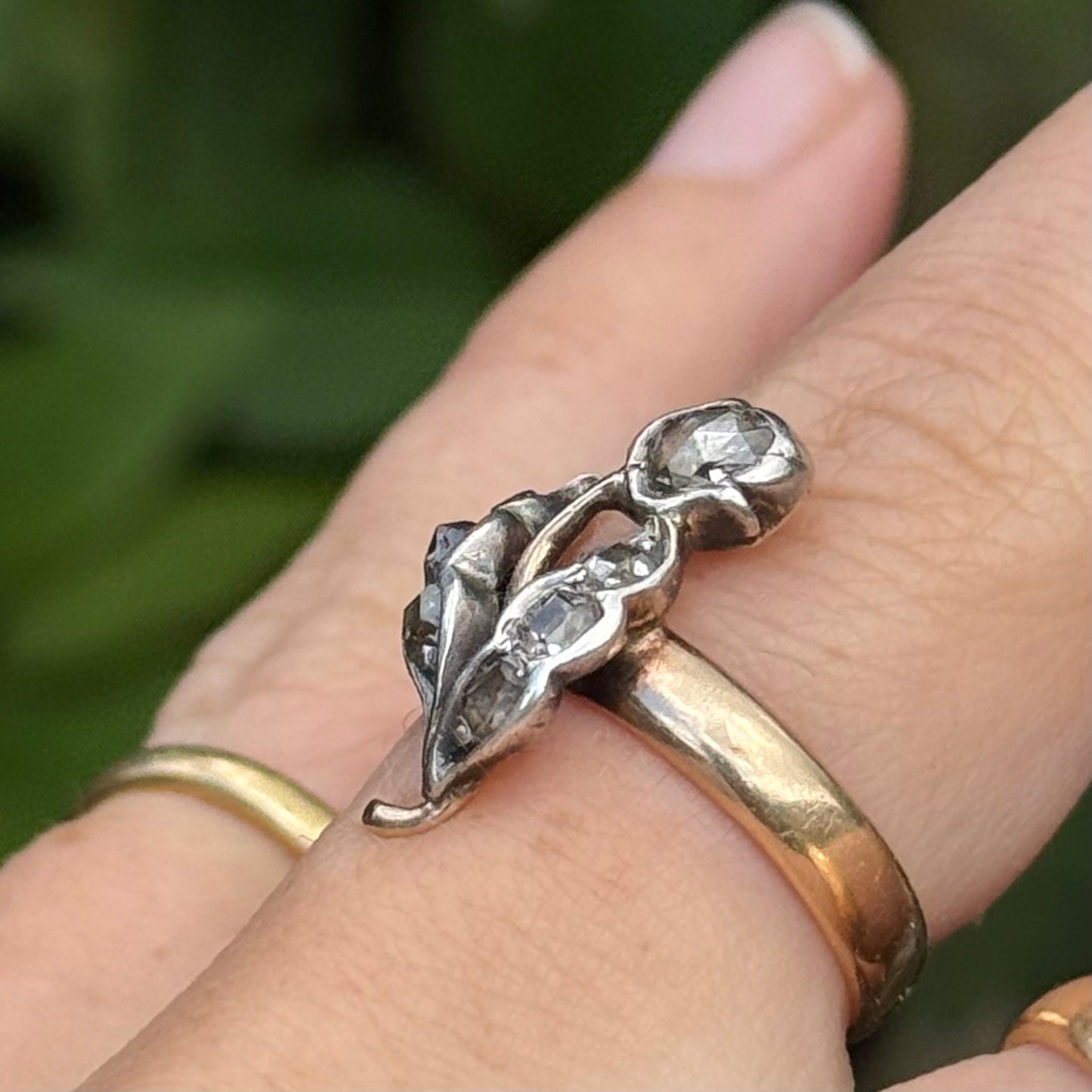 Unique Georgian Diamond Tulip Ring in 18 Carat Gold