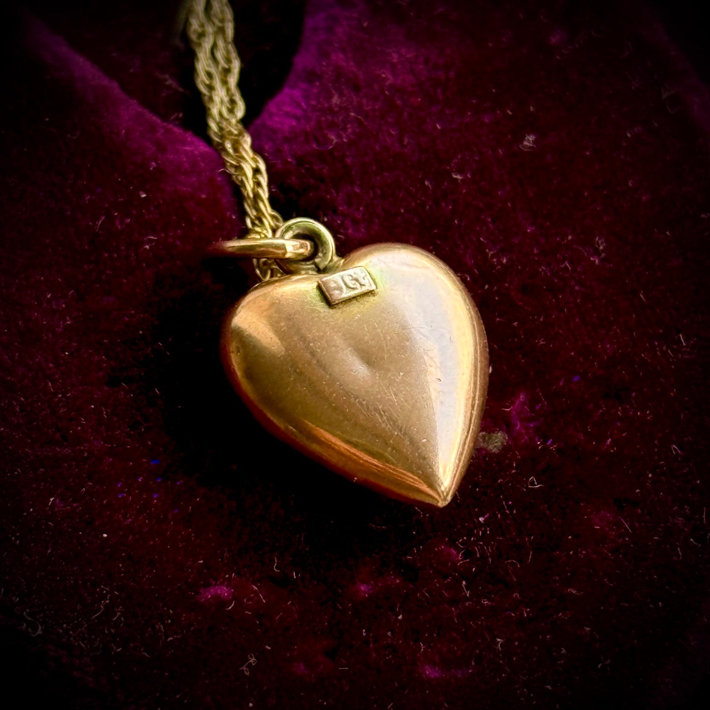 Exquisite Enamel Pansy Heart Pendant in 9 Carat Gold; Circa 1880
