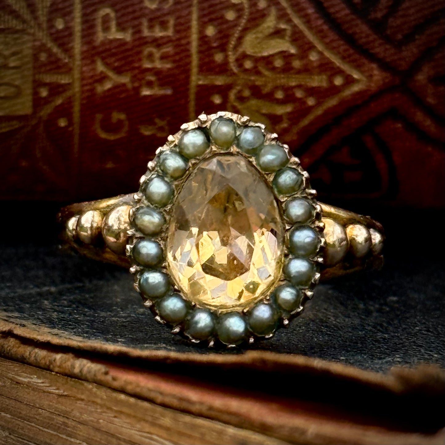 Antique Georgian Foil Back Paste Halo Ring