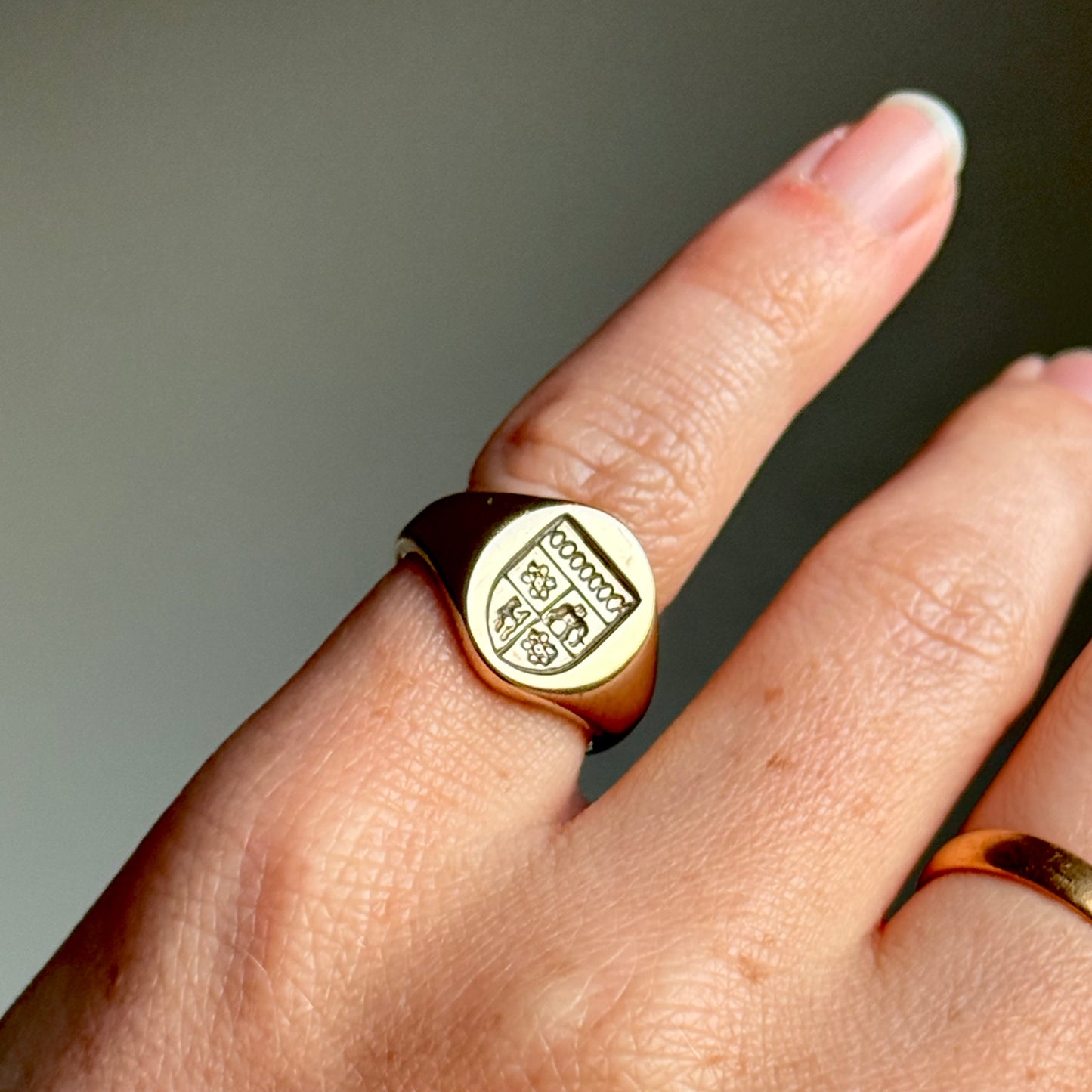 Vintage Chunky Scottish Signet Ring in 9 Carat Gold