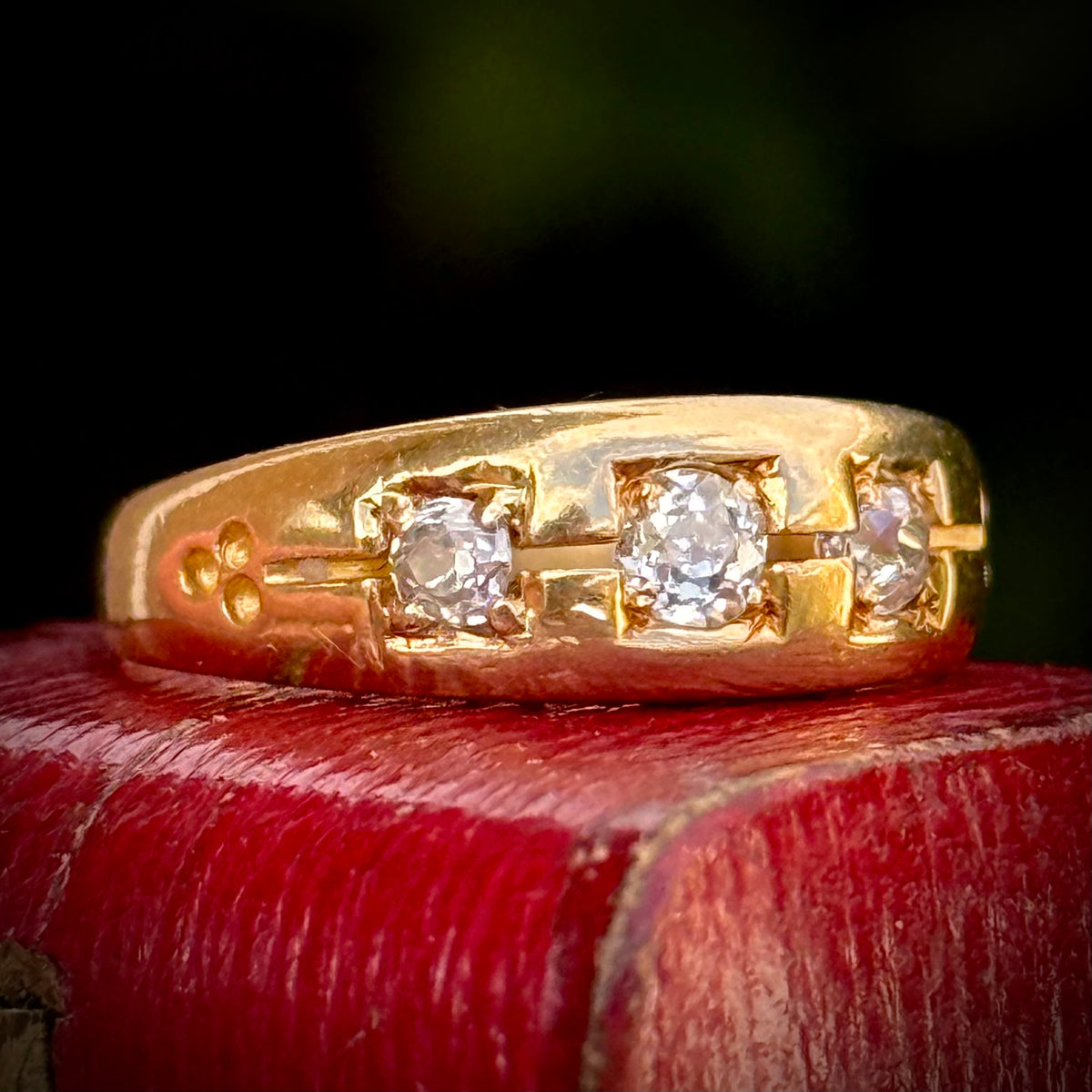 Antique Diamond Trilogy Ring in 18 Carat Gold circa 1883