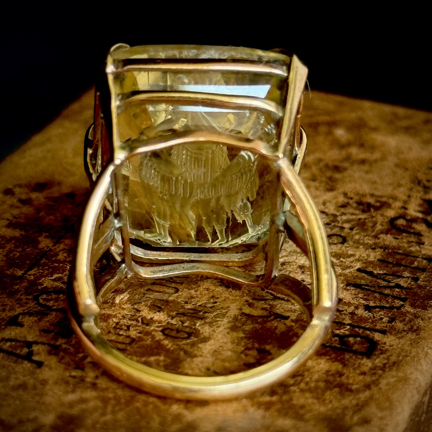 Substantial Citrine Intaglio Ring in 9 Carat Gold