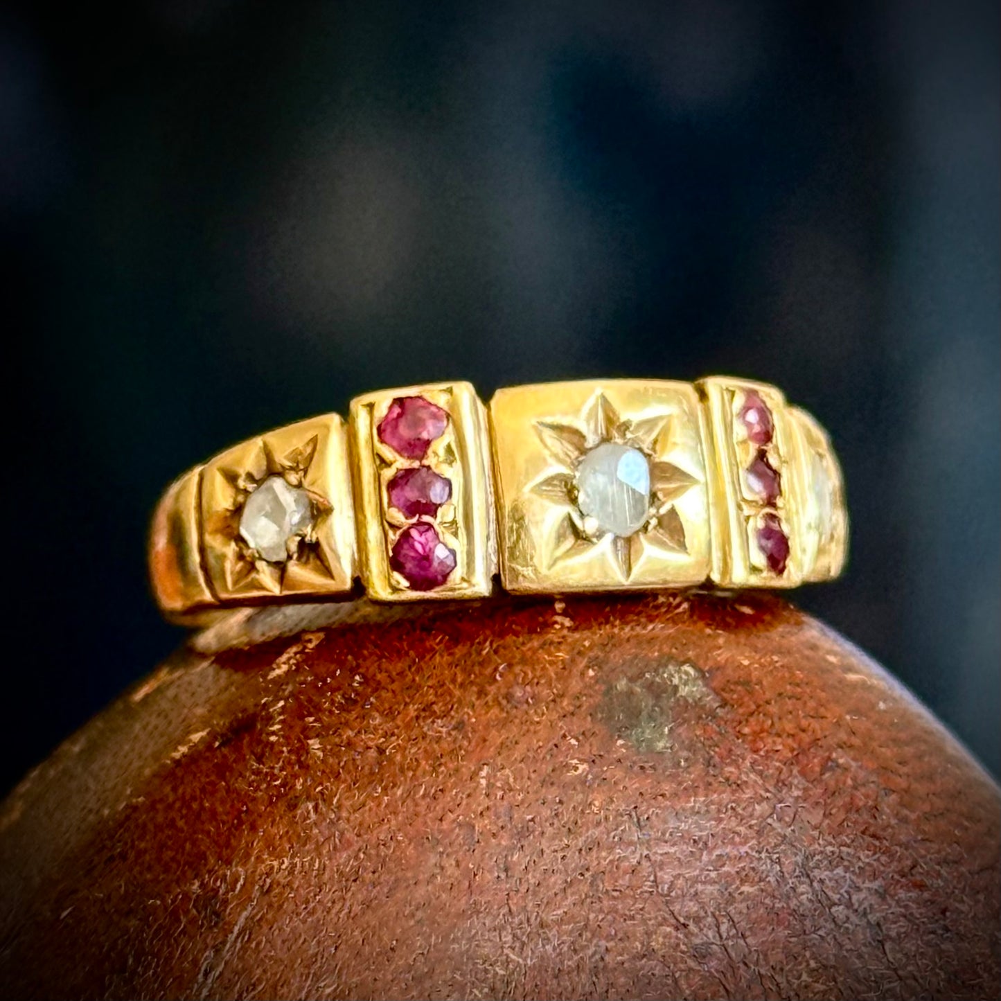 Antique Victorian Ruby & Diamond Ring; Circa 1890