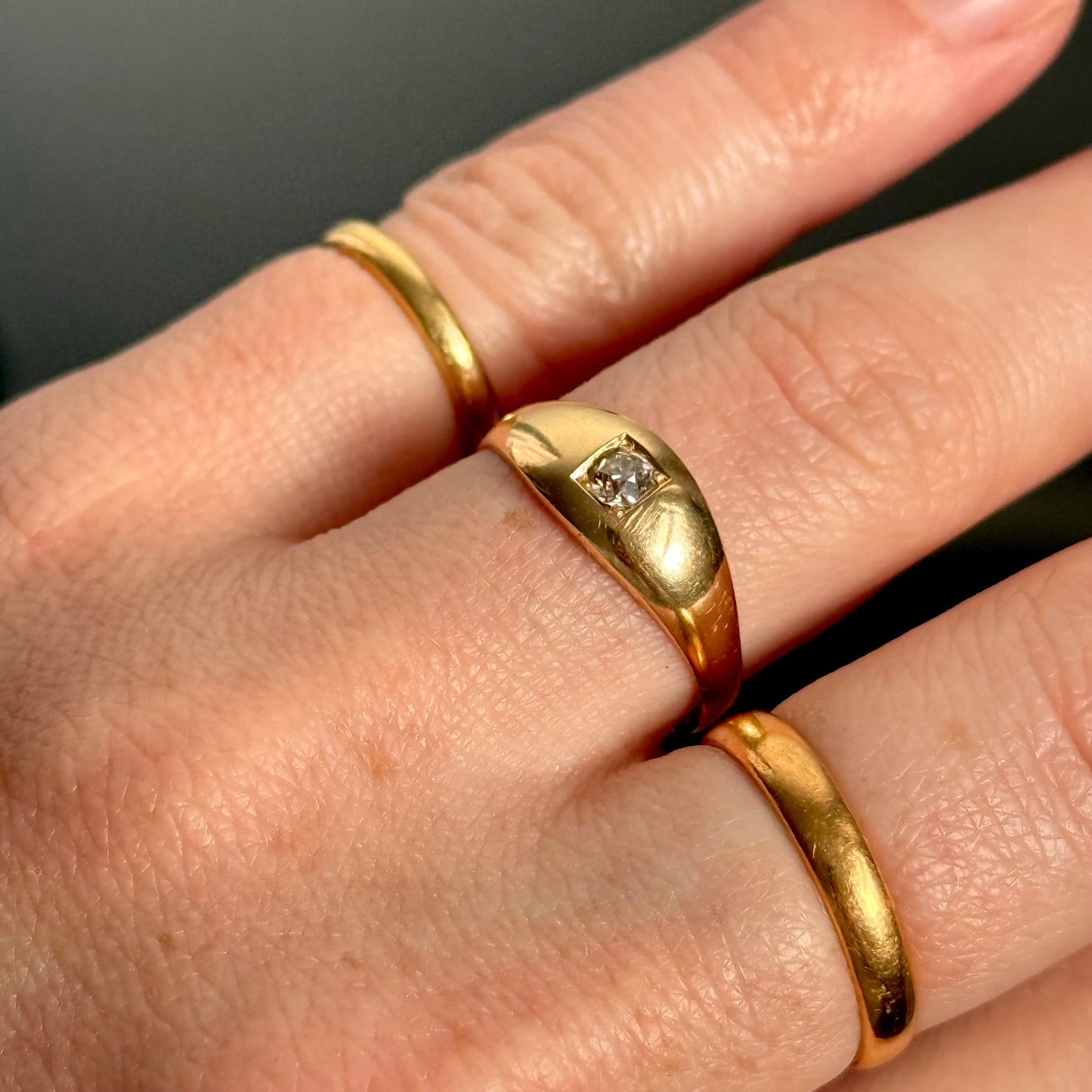 Antique Victorian Old Cut Diamond Ring in 18 Carat Gold