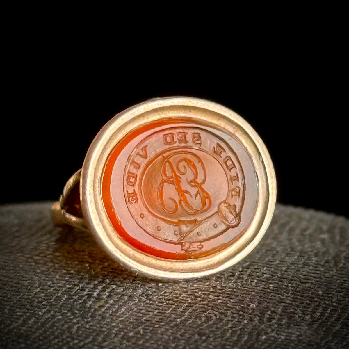 Antique Carnelian Intaglio Fob 9 Carat Gold; Circa 1820