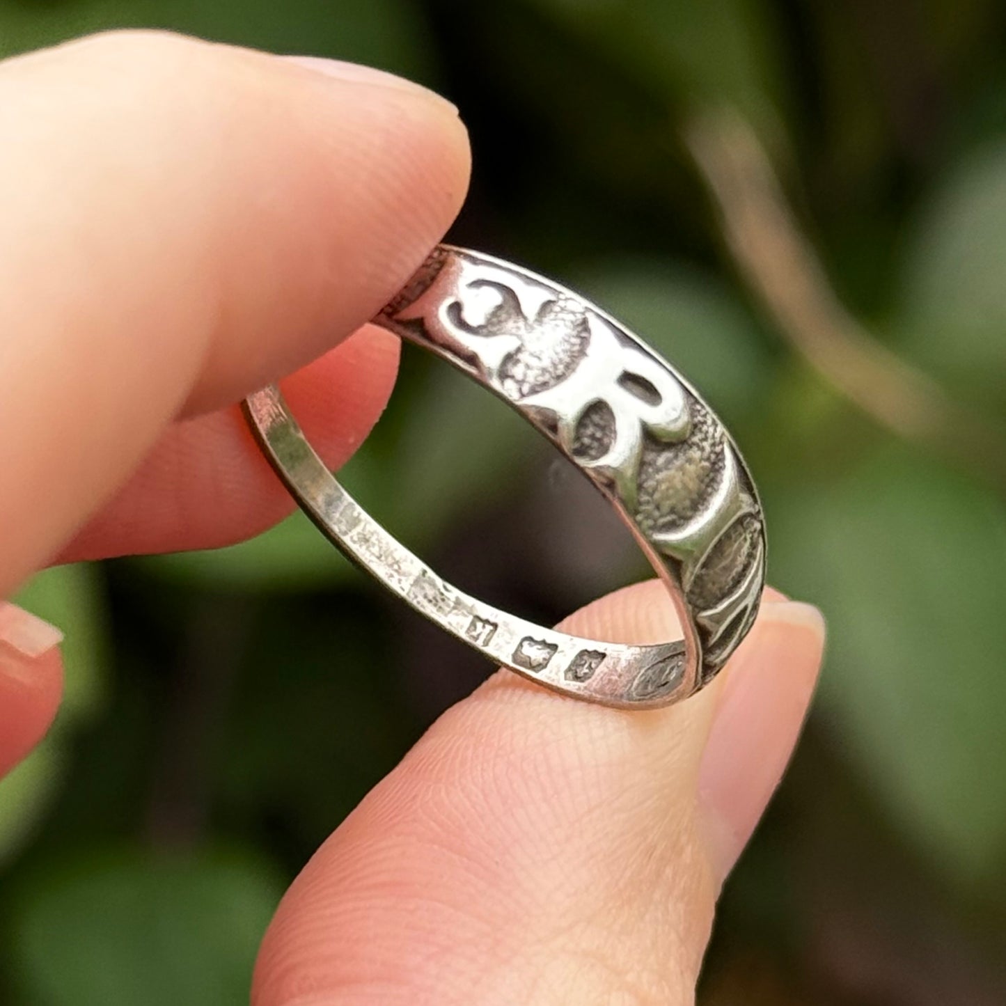 Edwardian ‘ERIN' Ring in Sterling Silver; Circa 1909