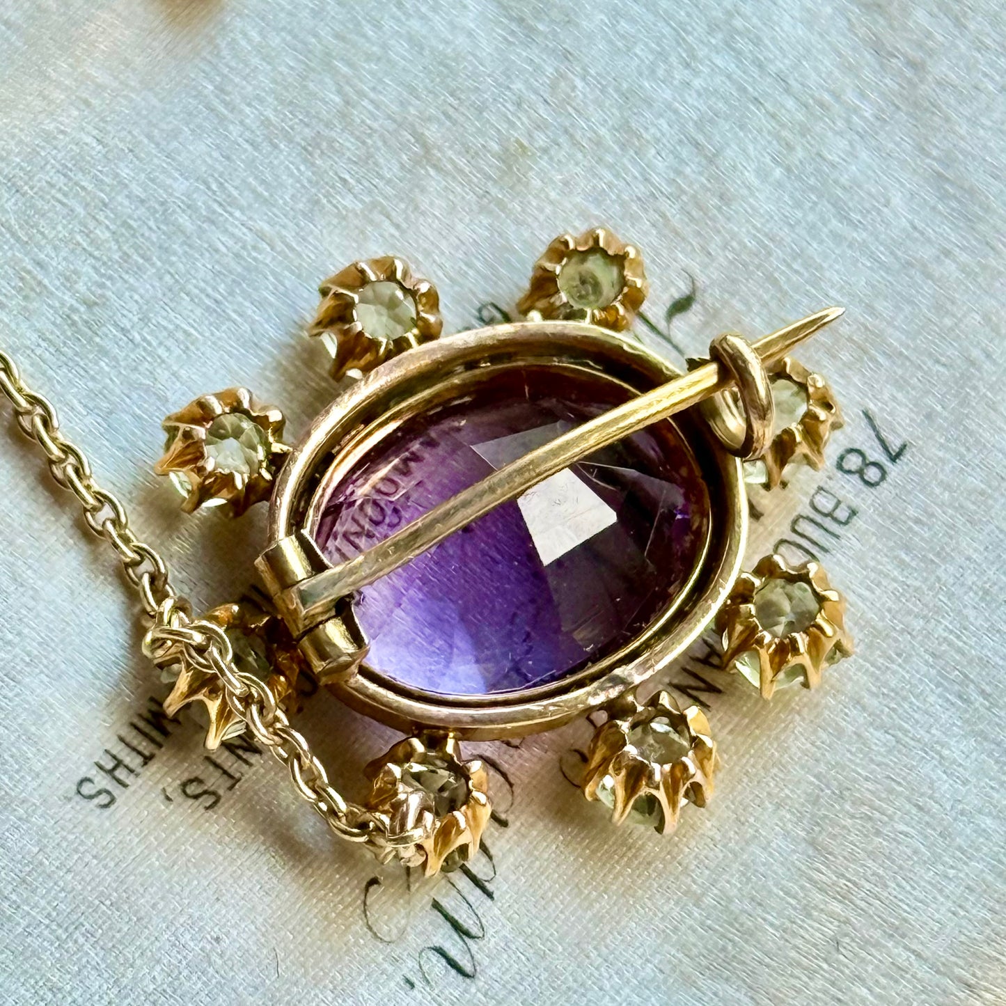 Victorian Ethereal Amethyst & Chrysoberyl Brooch