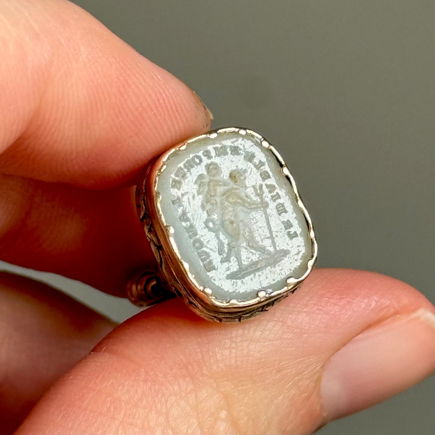 Antique Georgian ' To Hell with Love' Devil Love Pendant