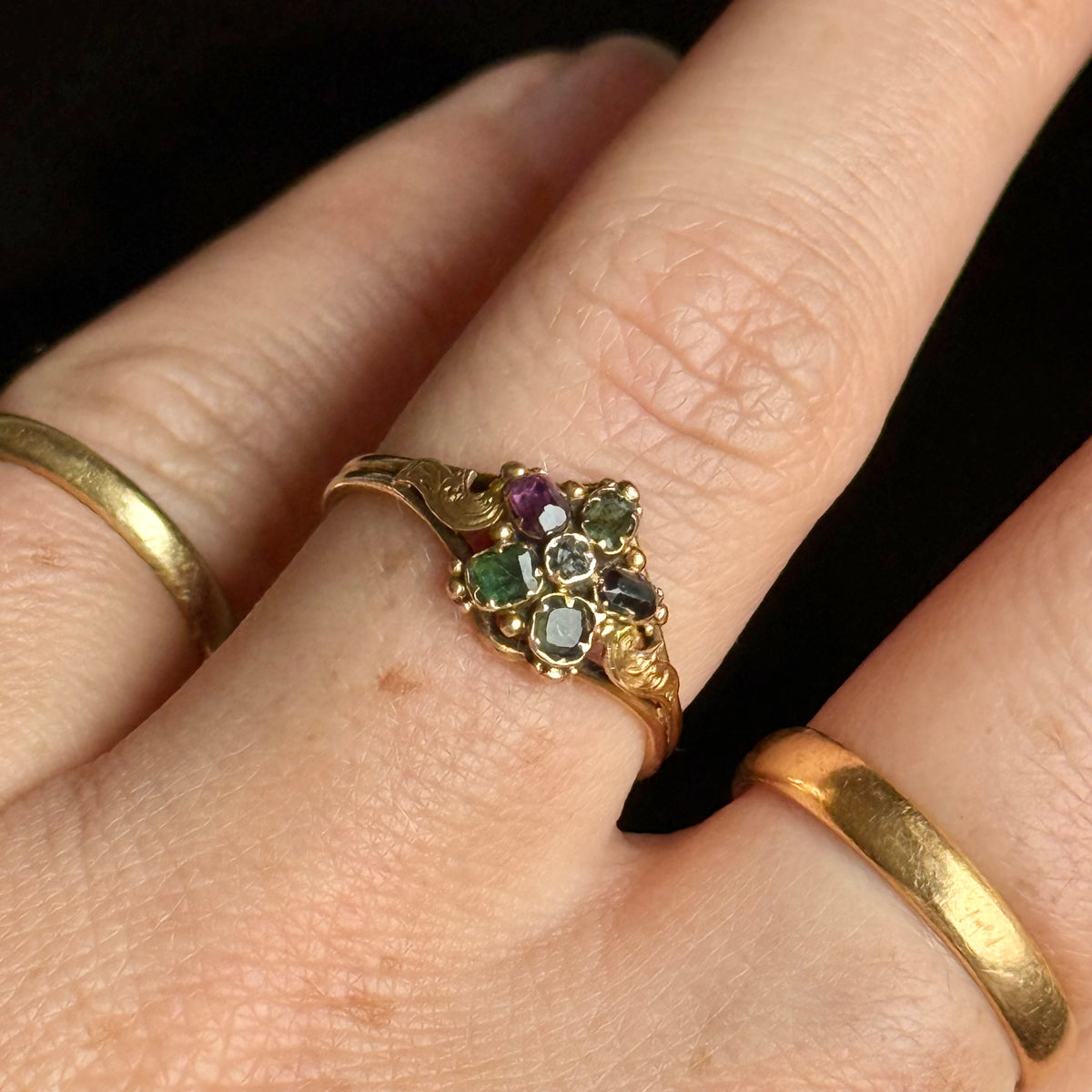Georgian Pansy Ring in 15 Carat Gold; Circa 1820