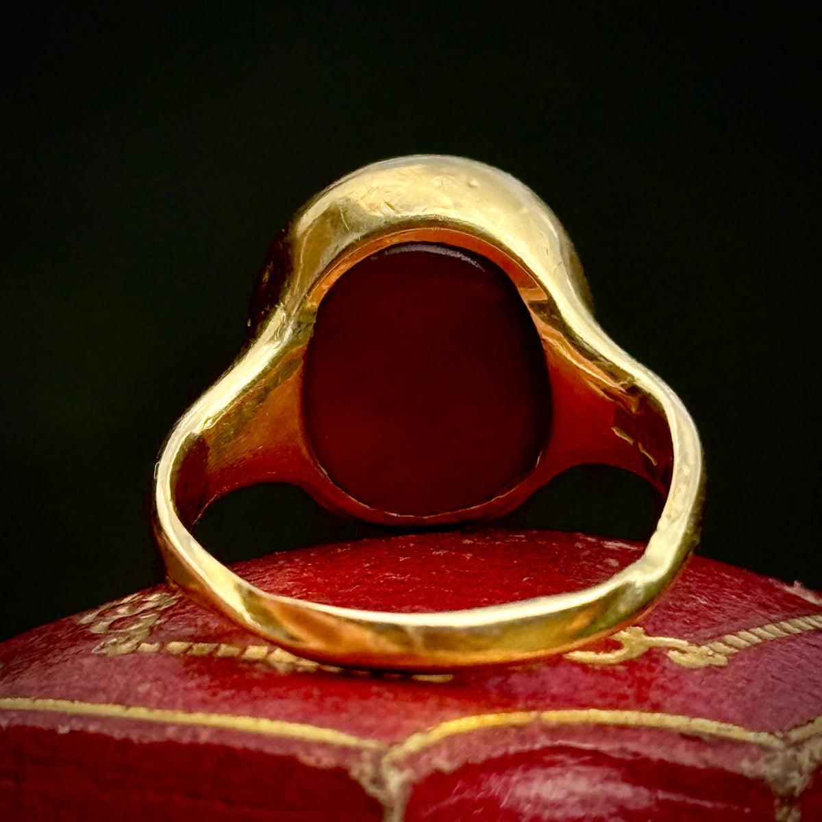 Antique Intaglio Signet Ring 18 Carat Gold; Circa 1880