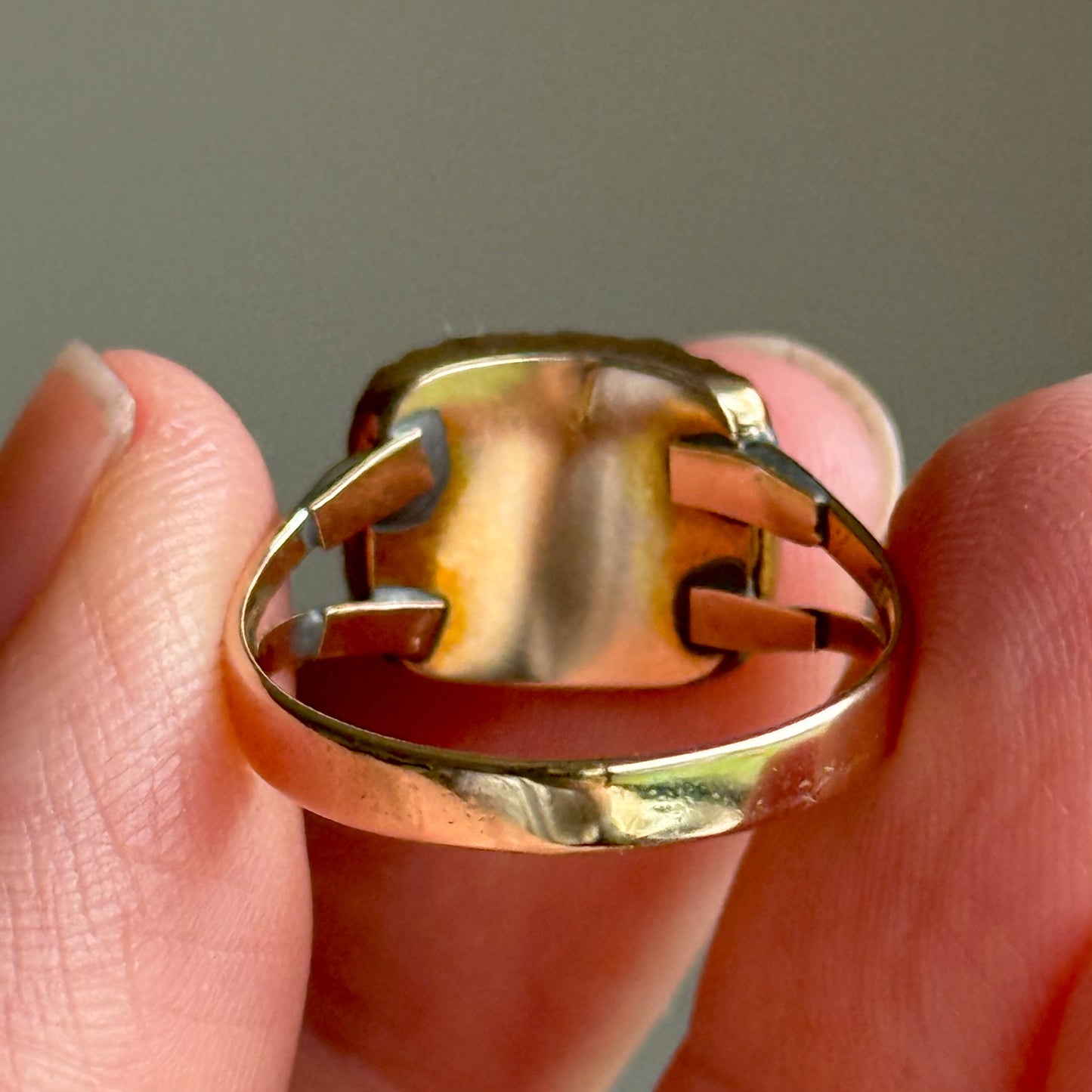 Antique Georgian Garnet Ring in 9 Carat Gold; Circa 1830