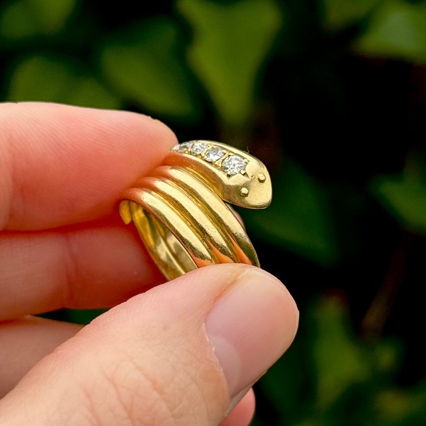 Superb Antique Diamond Snake Ring in 18 Carat Gold; Circa 1912