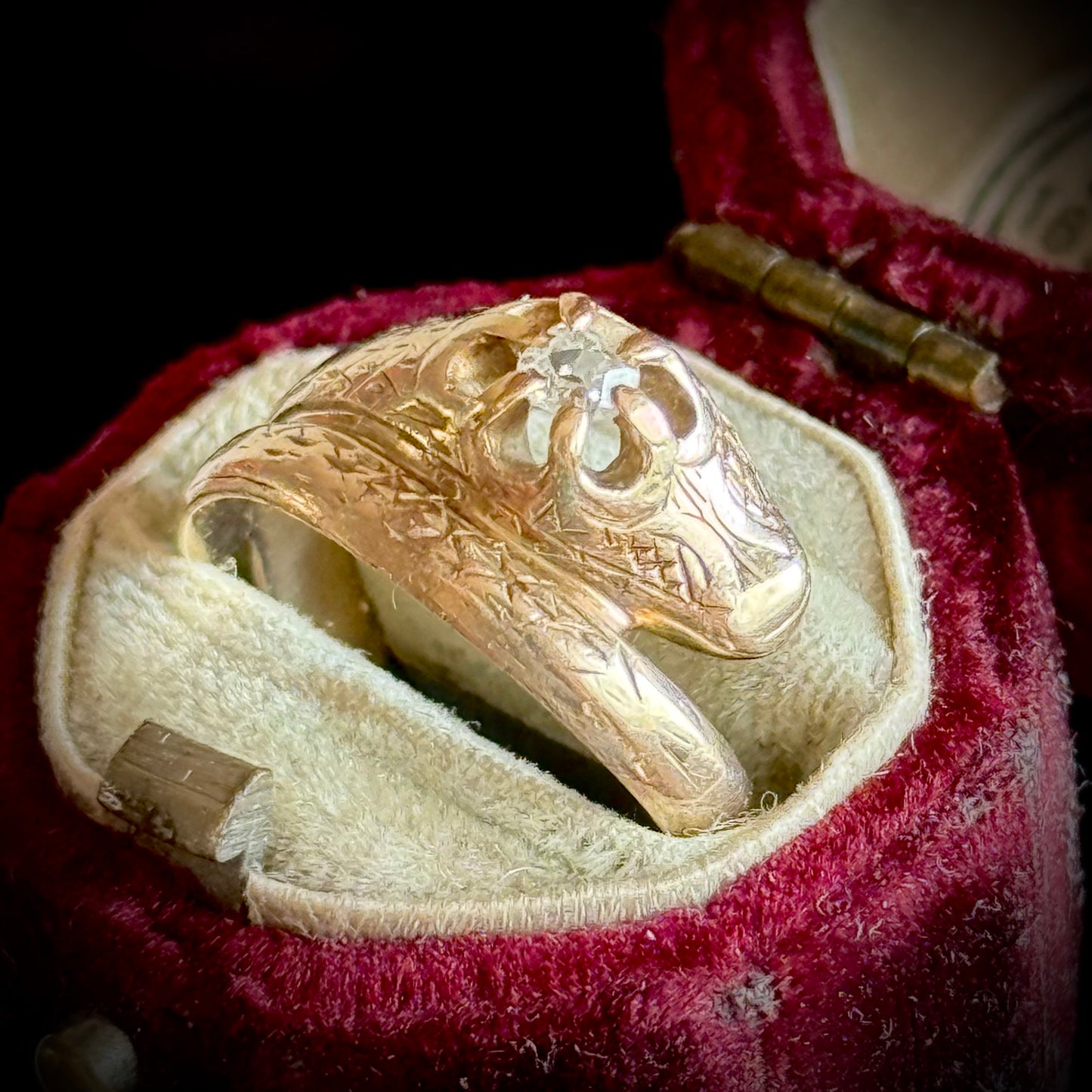 Antique Diamond Set Snake Ring; Circa 1900