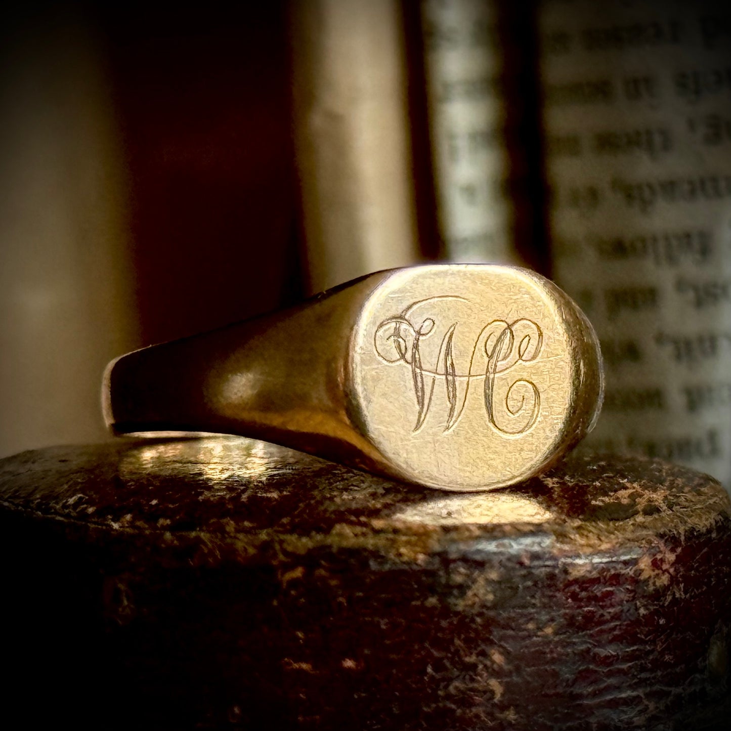 Antique Signet Ring in 9 Carat Rose Gold; Circa 1909